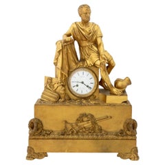 Charles X "Horatius..." Gilt Bronze Clock