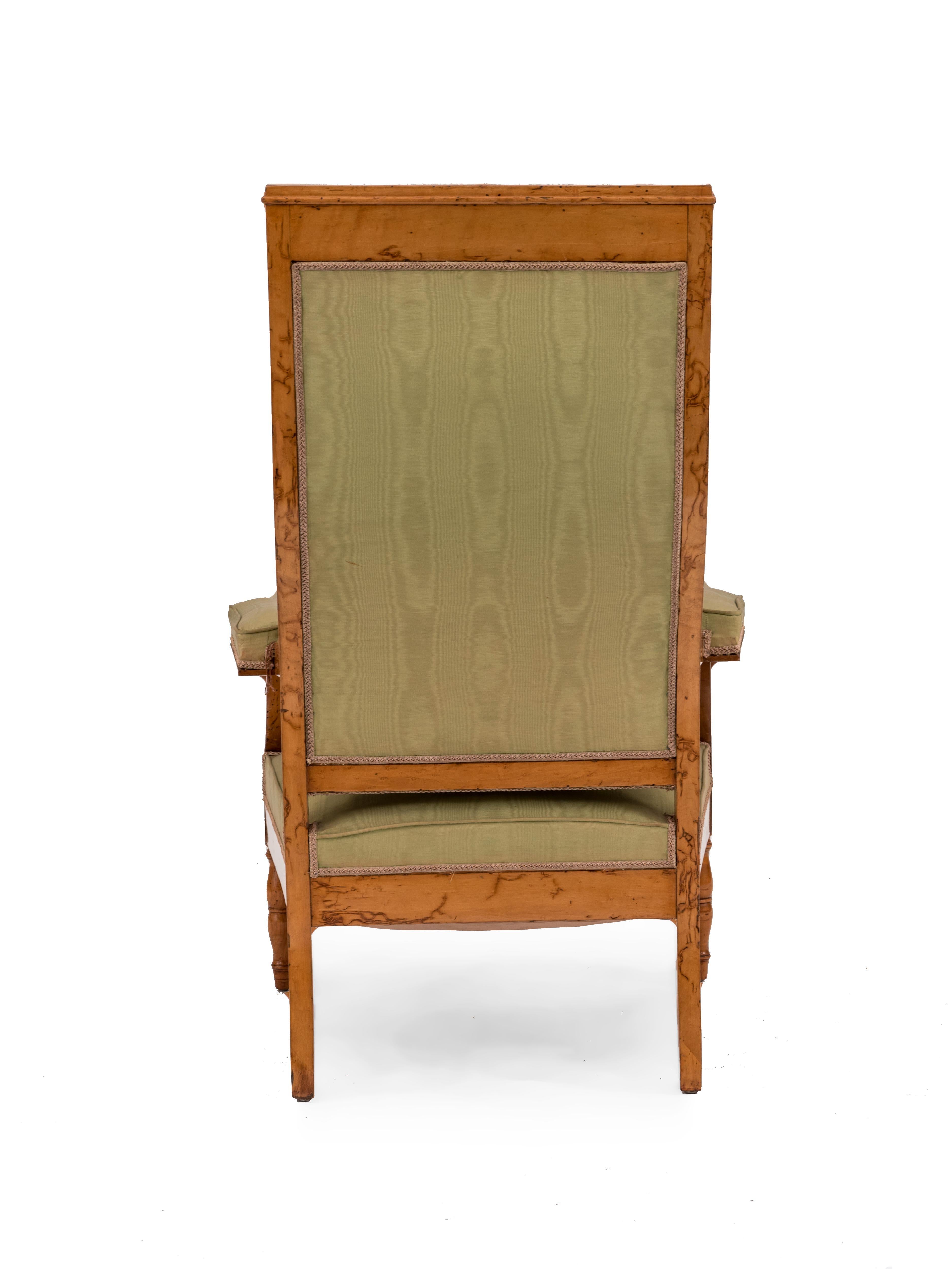 French Charles X Inlaid Maple Armchair