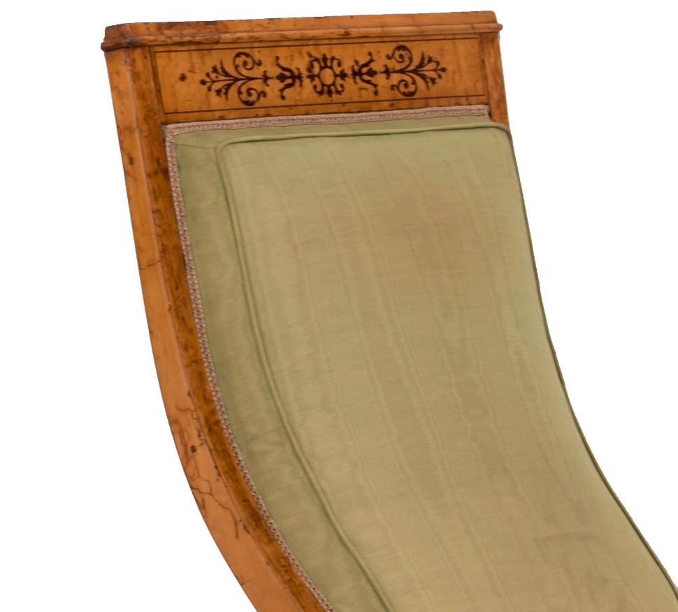19th Century Charles X Inlaid Maple Armchair