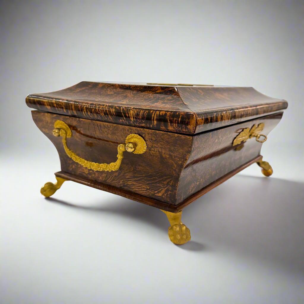 Bronze Charles X Jewelry Box, France c. 1820 For Sale