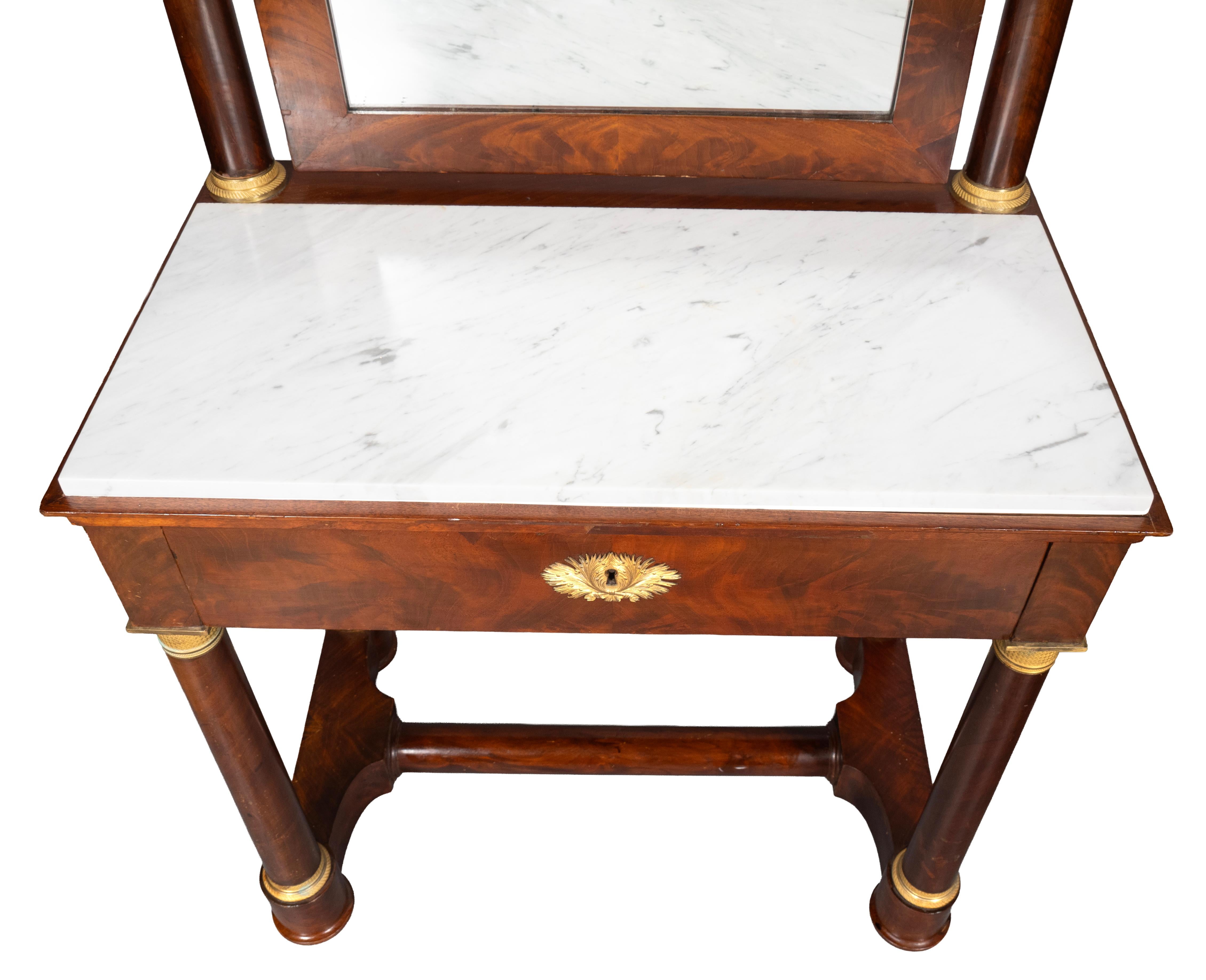 Charles X Mahogany And Ormolu Mounted Dressing Table For Sale 4