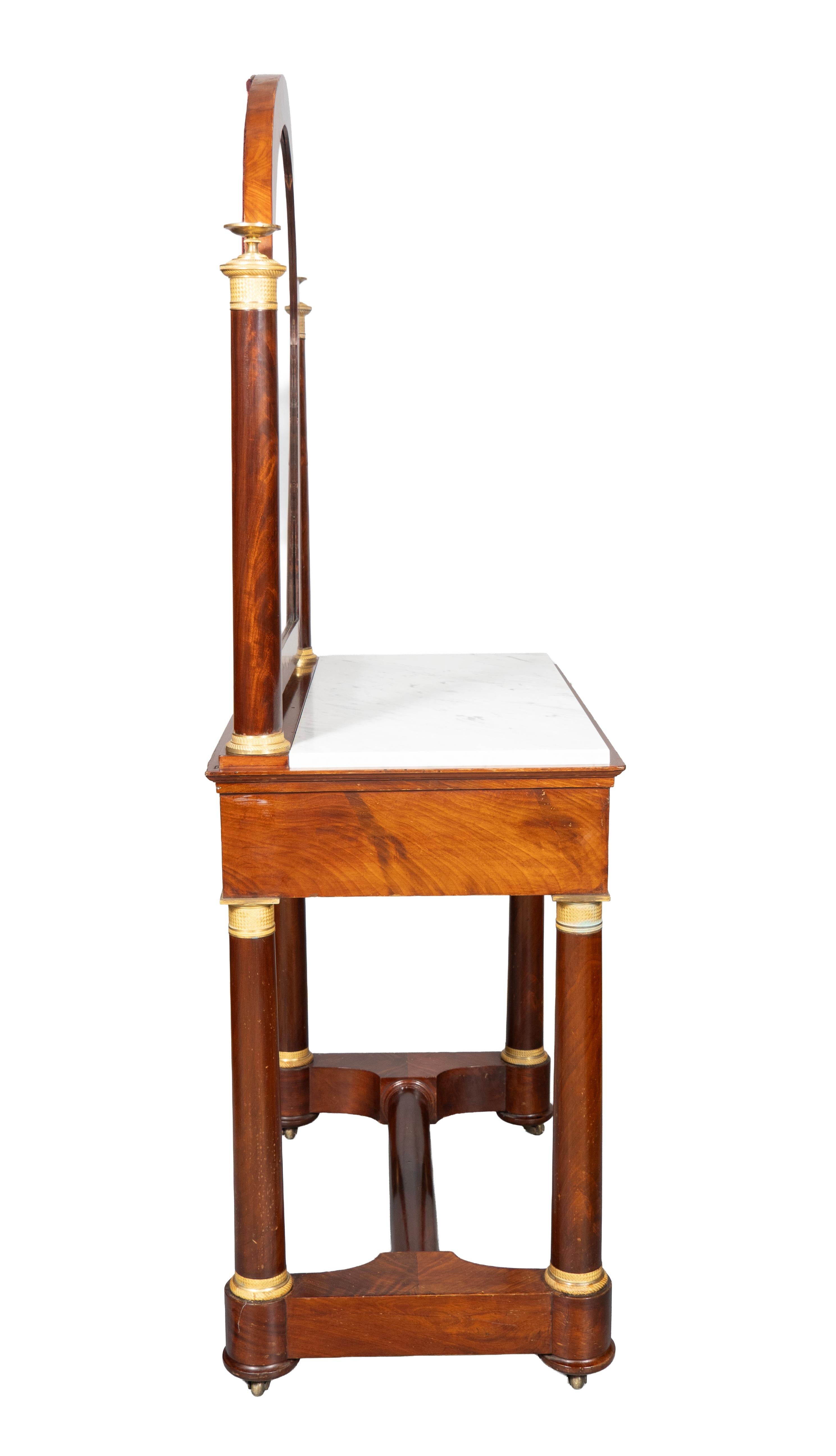 French Charles X Mahogany And Ormolu Mounted Dressing Table For Sale