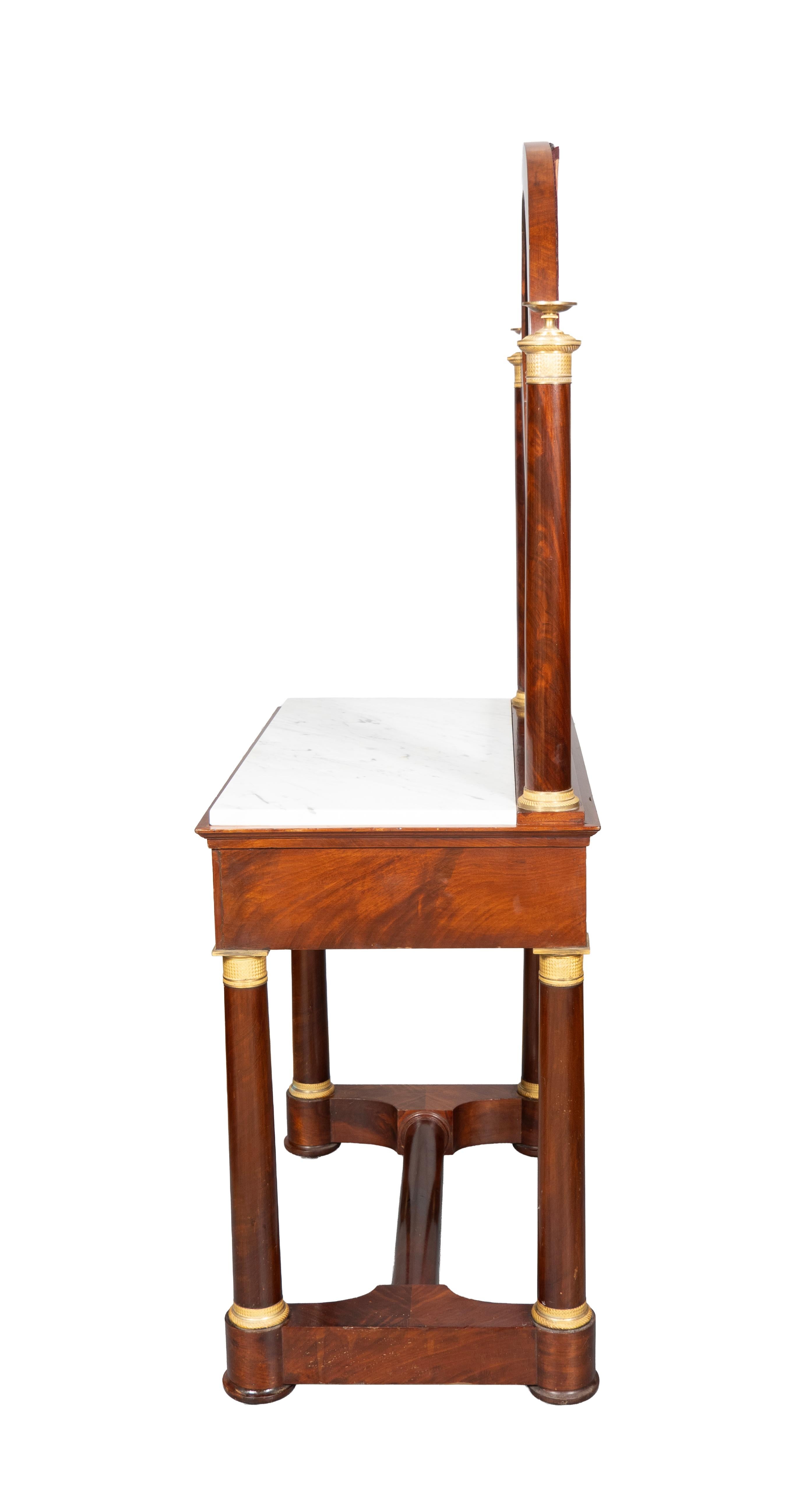 Early 19th Century Charles X Mahogany And Ormolu Mounted Dressing Table For Sale