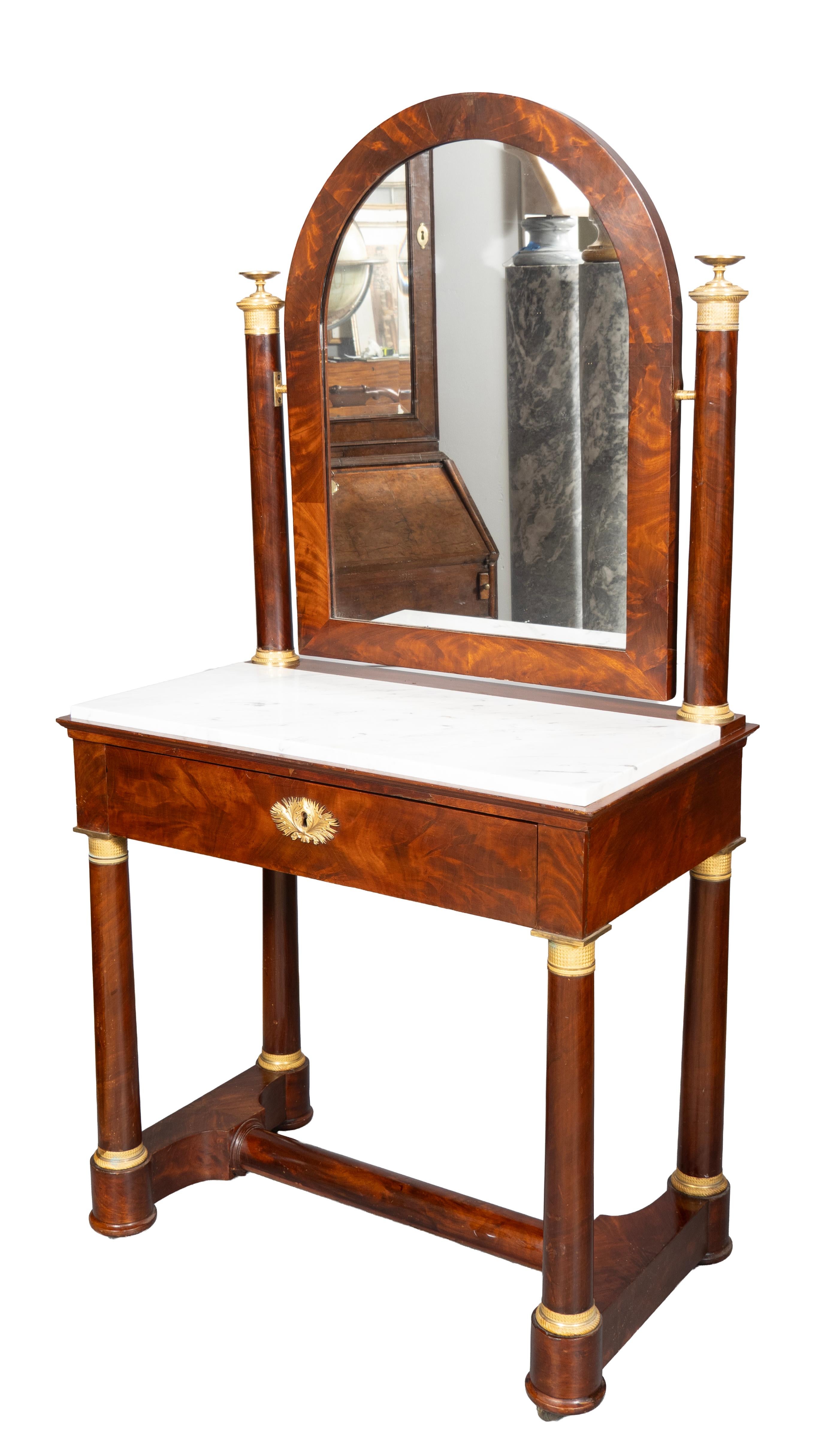 Mirror Charles X Mahogany And Ormolu Mounted Dressing Table For Sale