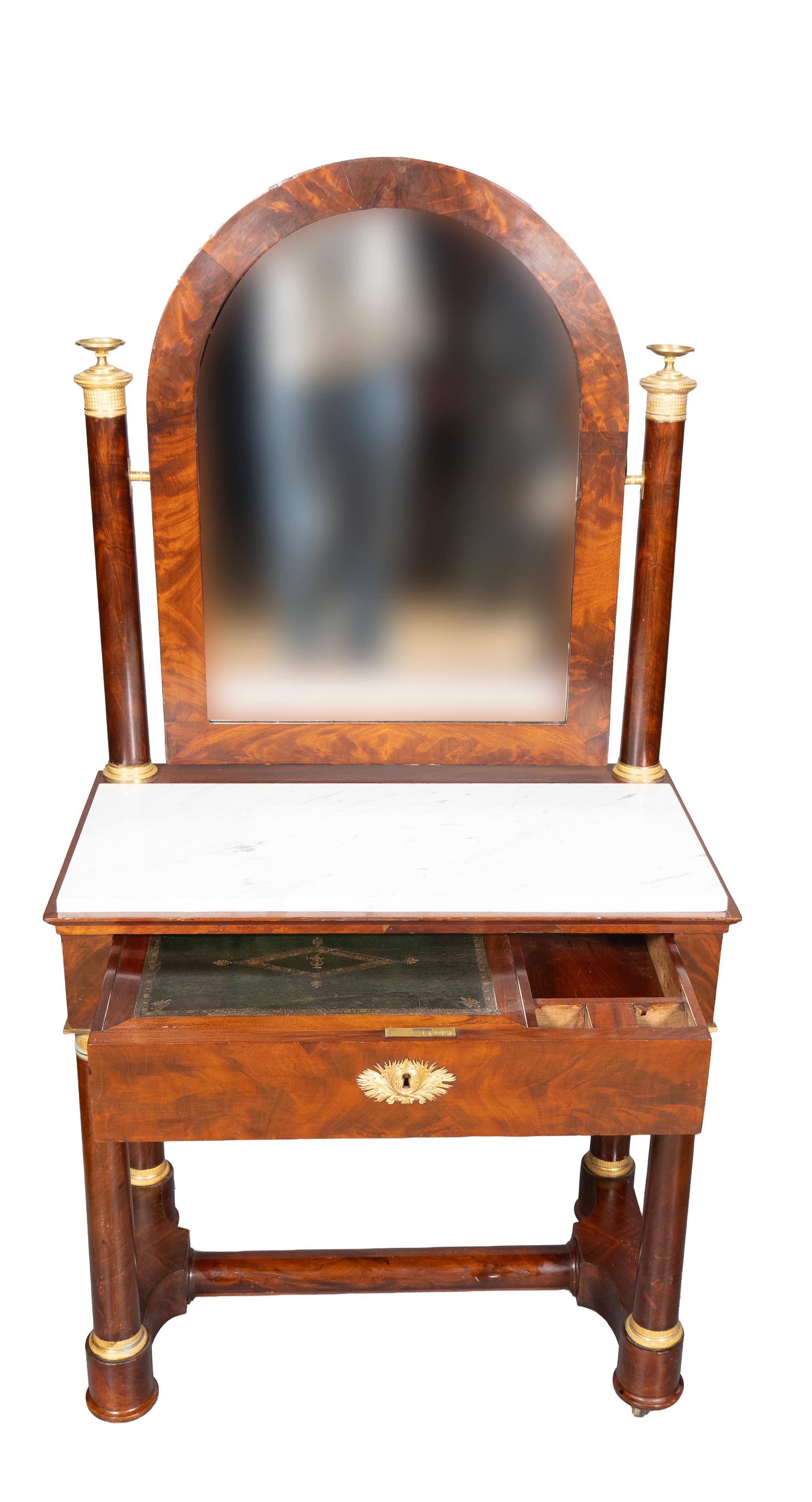 Charles X Mahogany And Ormolu Mounted Dressing Table For Sale 1