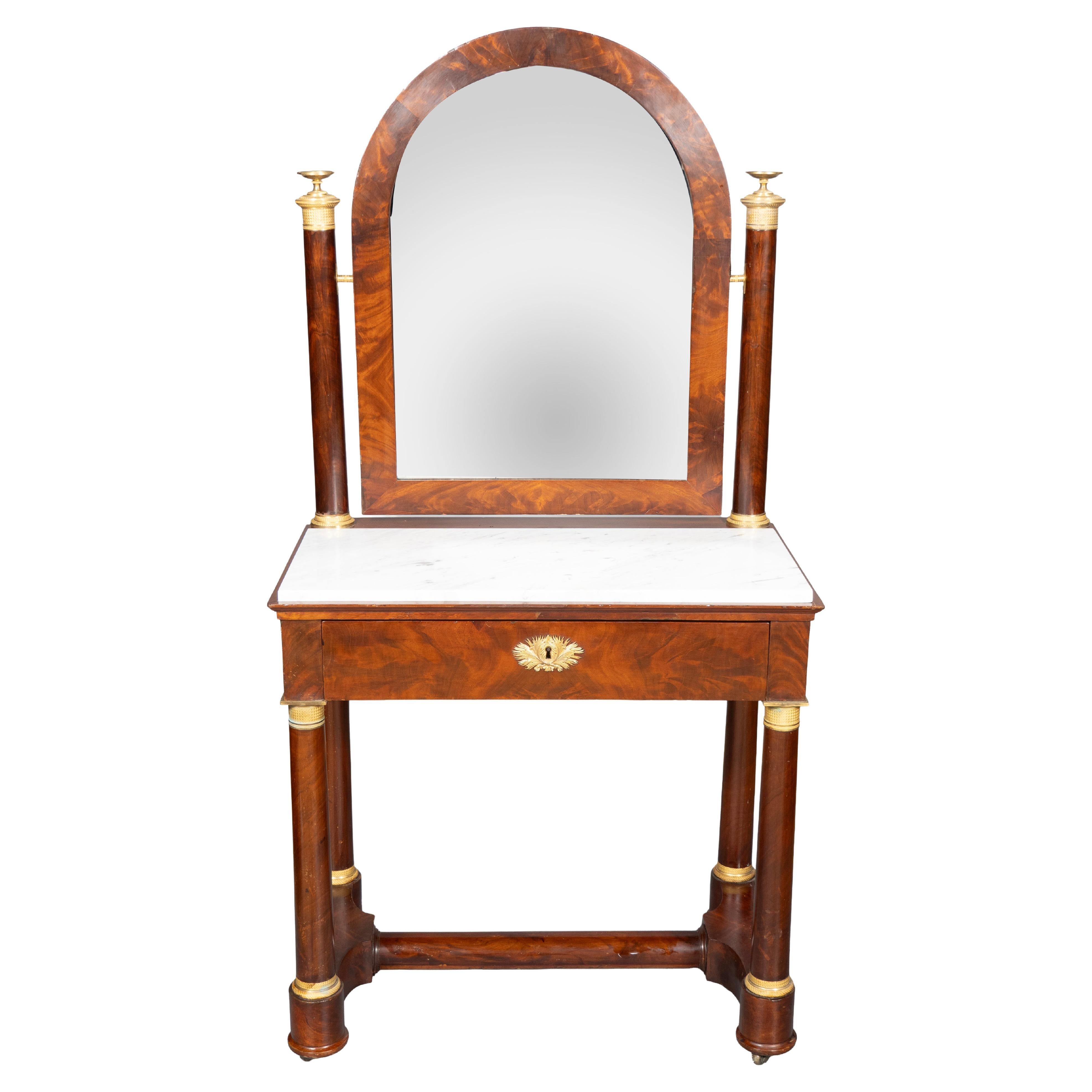 Charles X Mahogany And Ormolu Mounted Dressing Table For Sale
