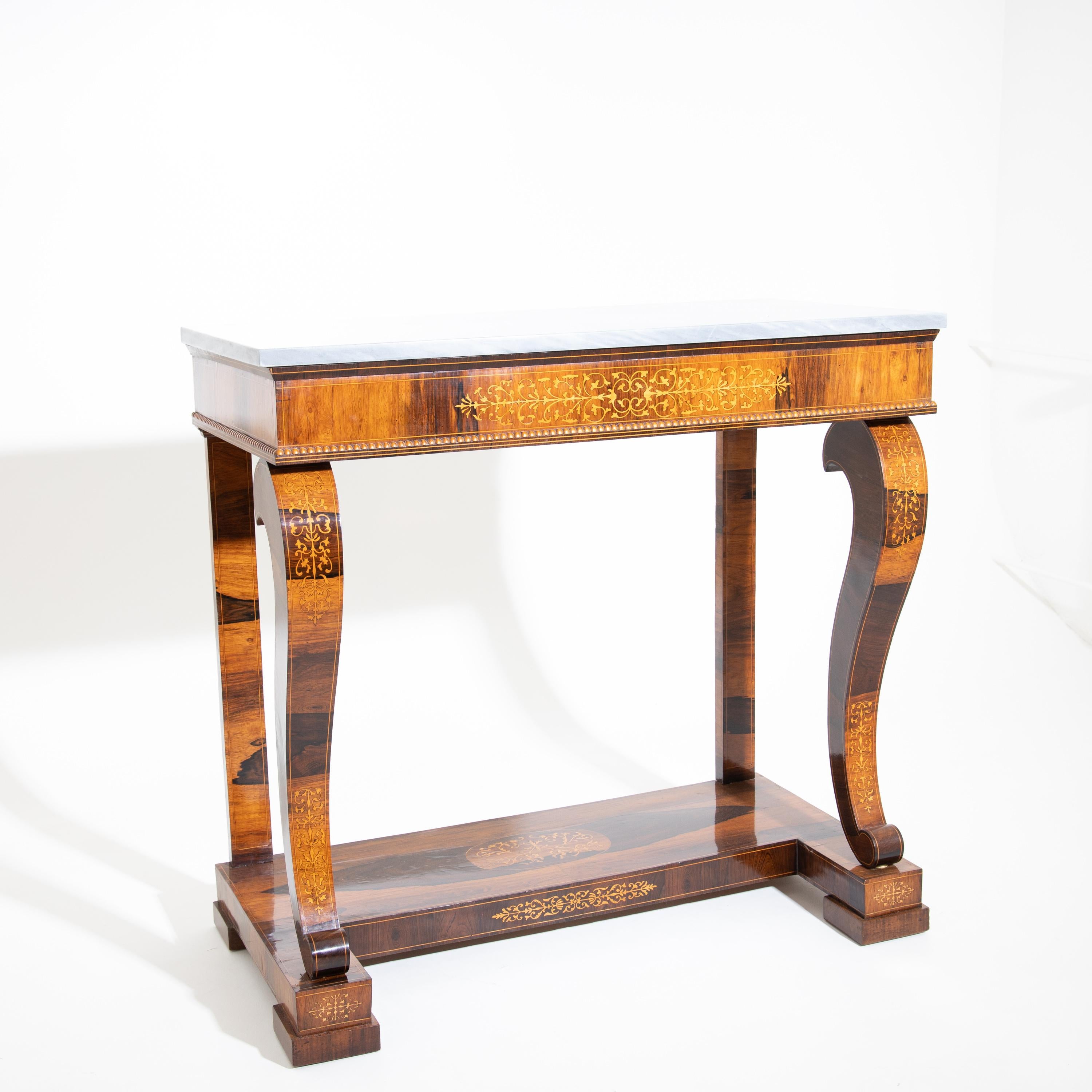 French Charles X Mahogany Console Table, France, First Half of the 19th Century For Sale