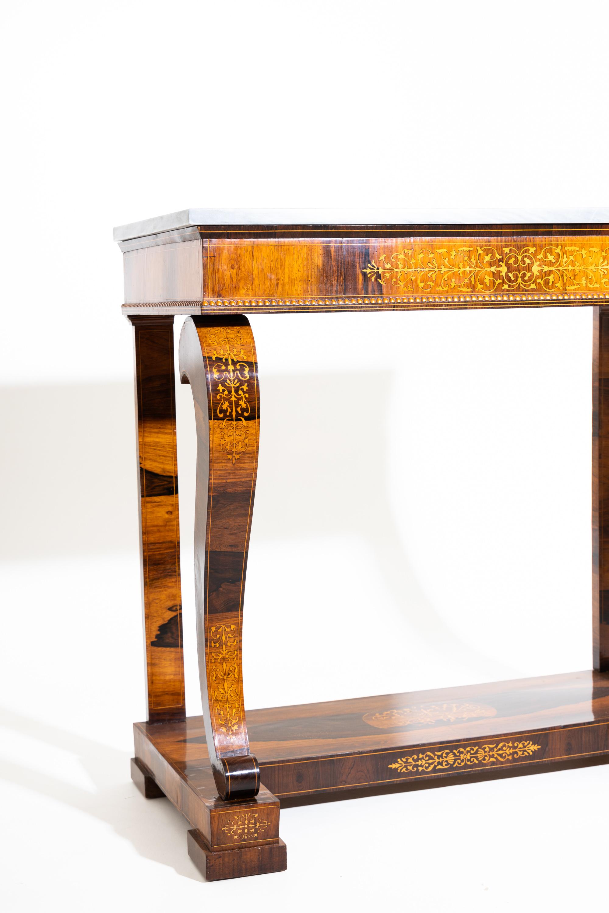 Charles X Mahogany Console Table, France, First Half of the 19th Century For Sale 1