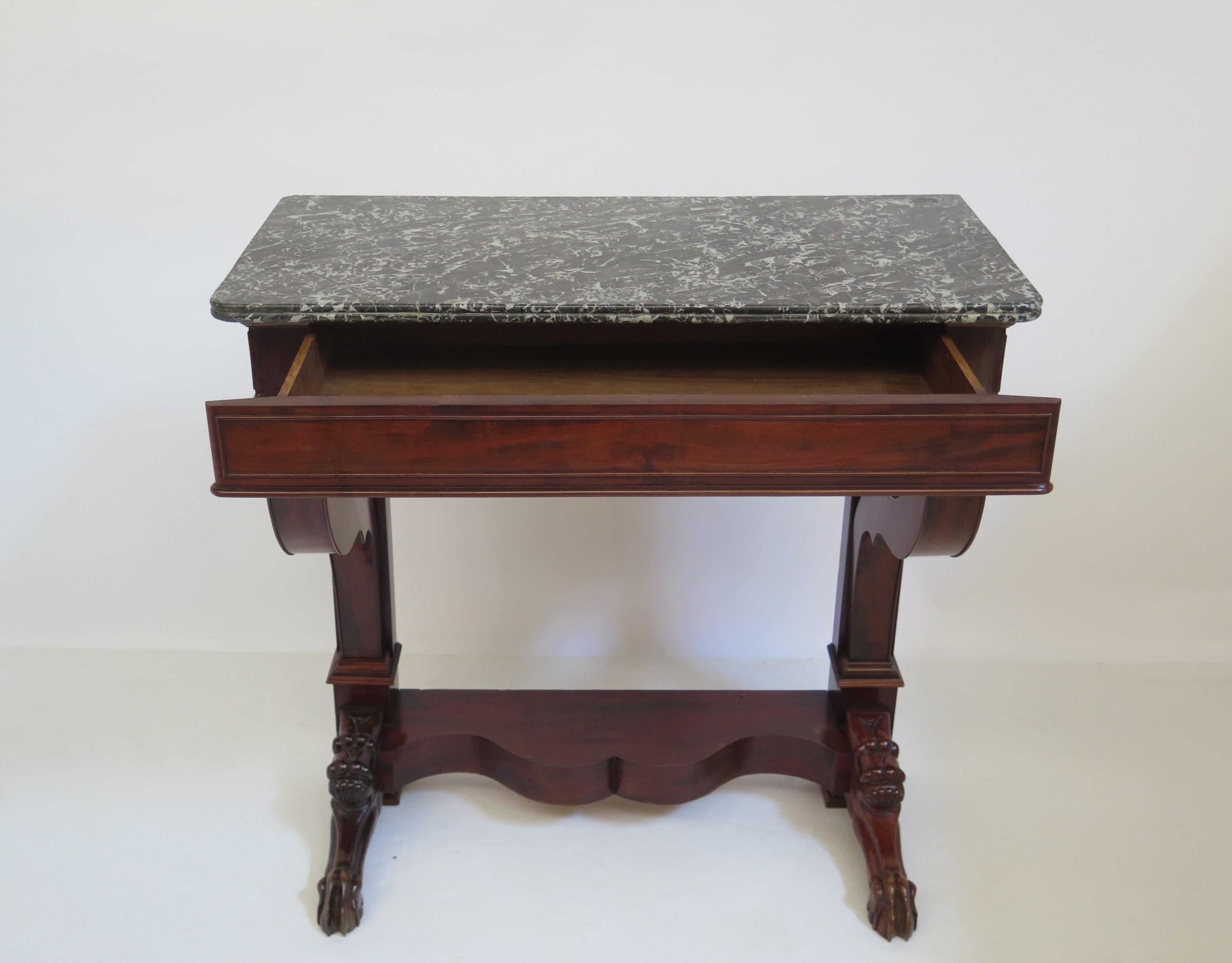 Charles X Mahogany Console with Sainte- Anne Marble Top 1