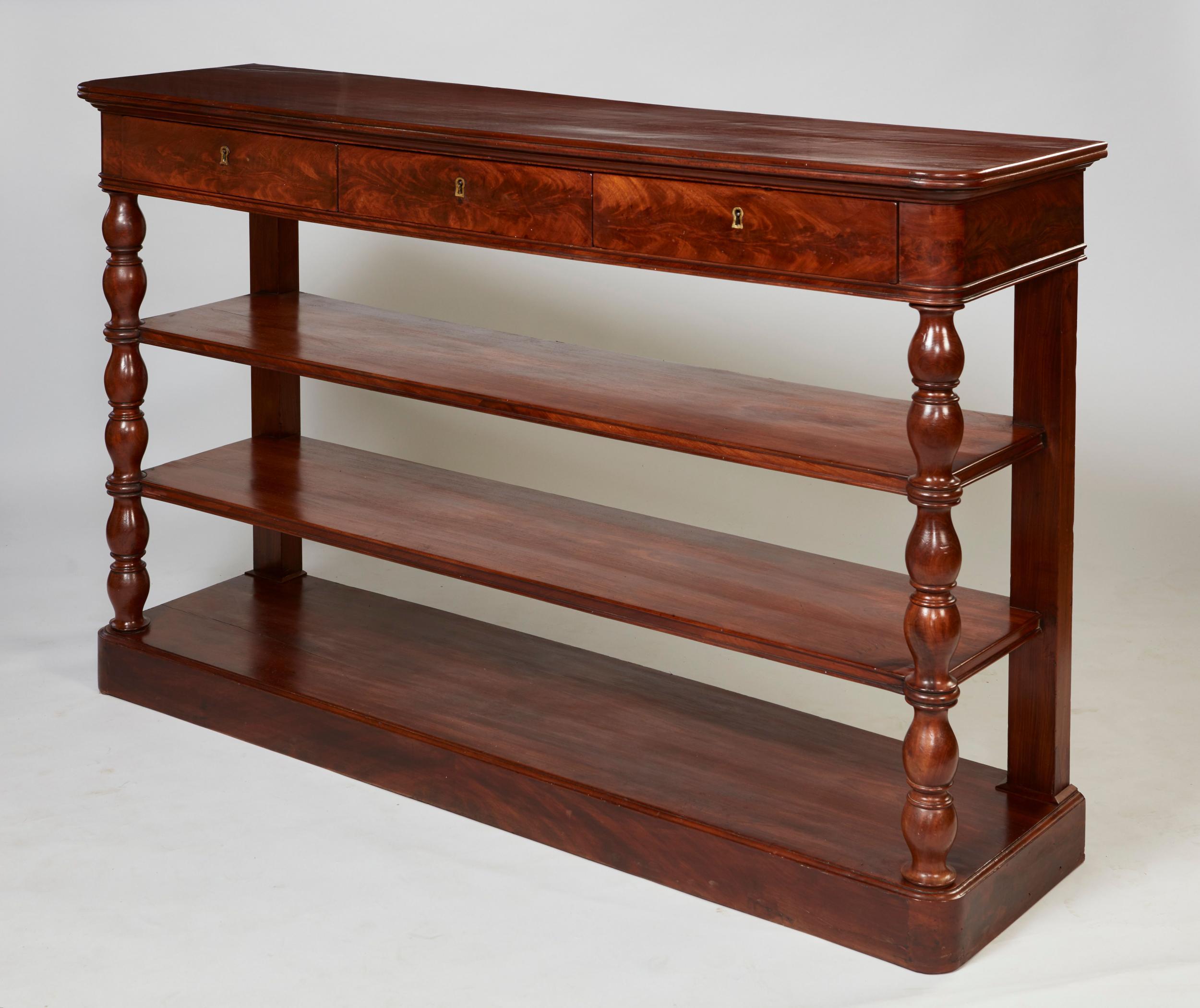 French Charles X Mahogany Four-Tier Serving Étagère