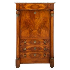 Charles X Mahogany Secretaire a Abbattant, c. 1830