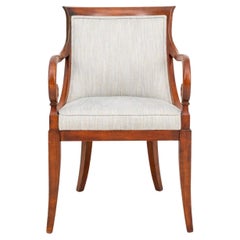 Charles X Manner Walnut Upholstered Arm Chair