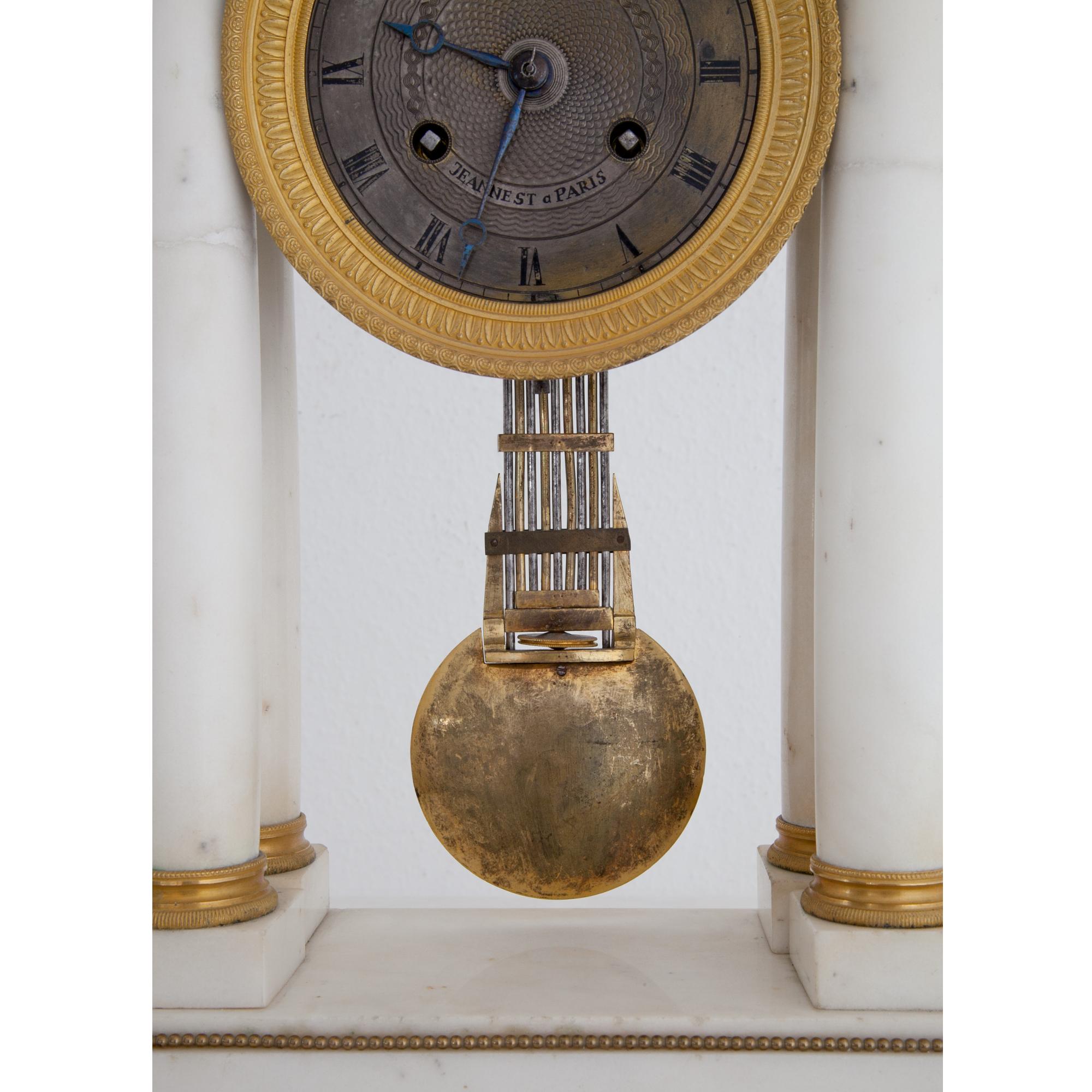 Charles X Mantle Clock, Signed Jeannest, Paris, circa 1830 For Sale 4