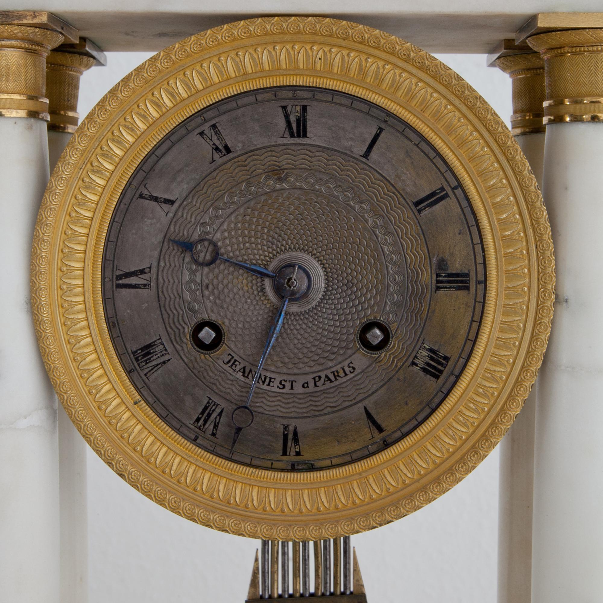 Charles X Mantle Clock, Signed Jeannest, Paris, circa 1830 For Sale 5