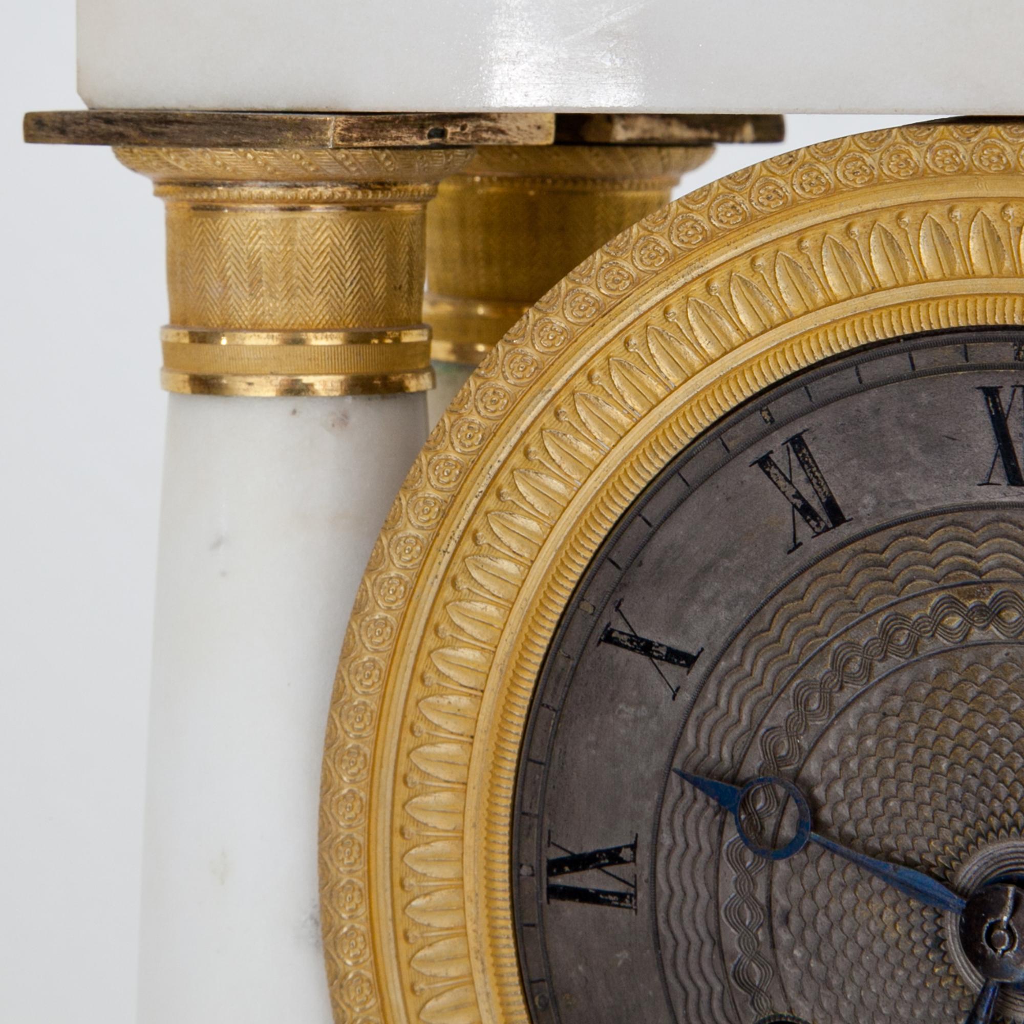 Charles X Mantle Clock, Signed Jeannest, Paris, circa 1830 For Sale 7