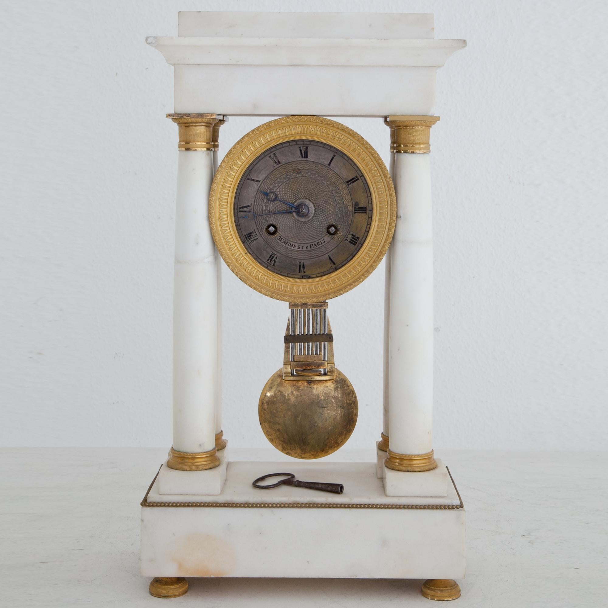 Charles X Mantle Clock, Signed Jeannest, Paris, circa 1830 For Sale 1