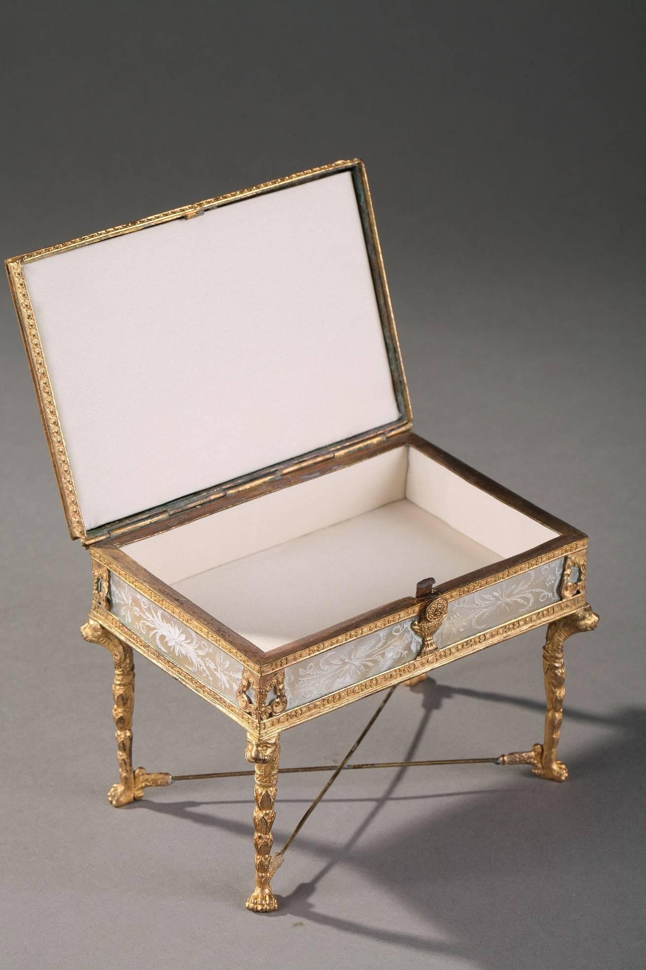 Charles X Ormolu and Mother of Pearl Jewelry Box 2