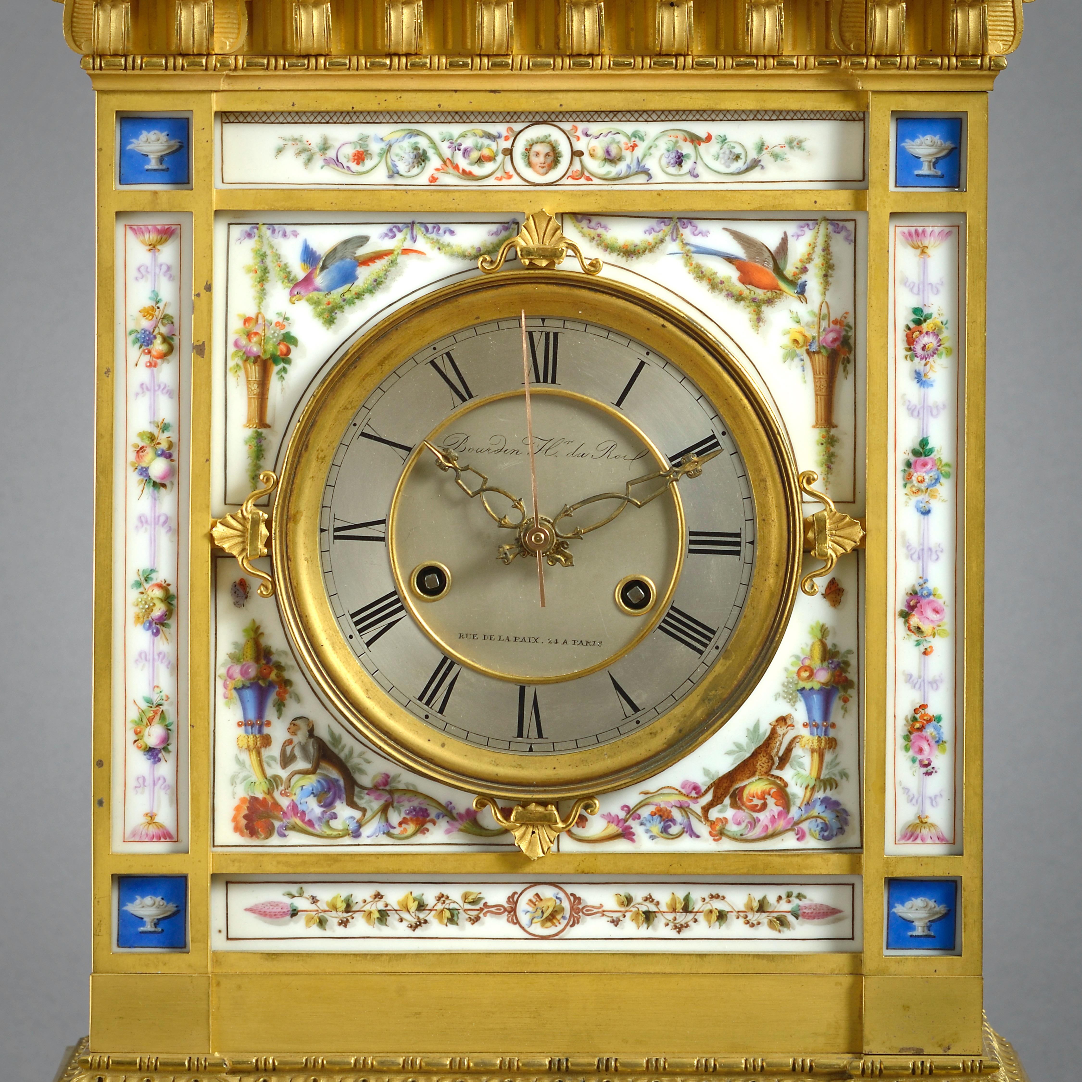 Porcellana Orologio in porcellana Charles X e Ormolu di Charles Paris in vendita