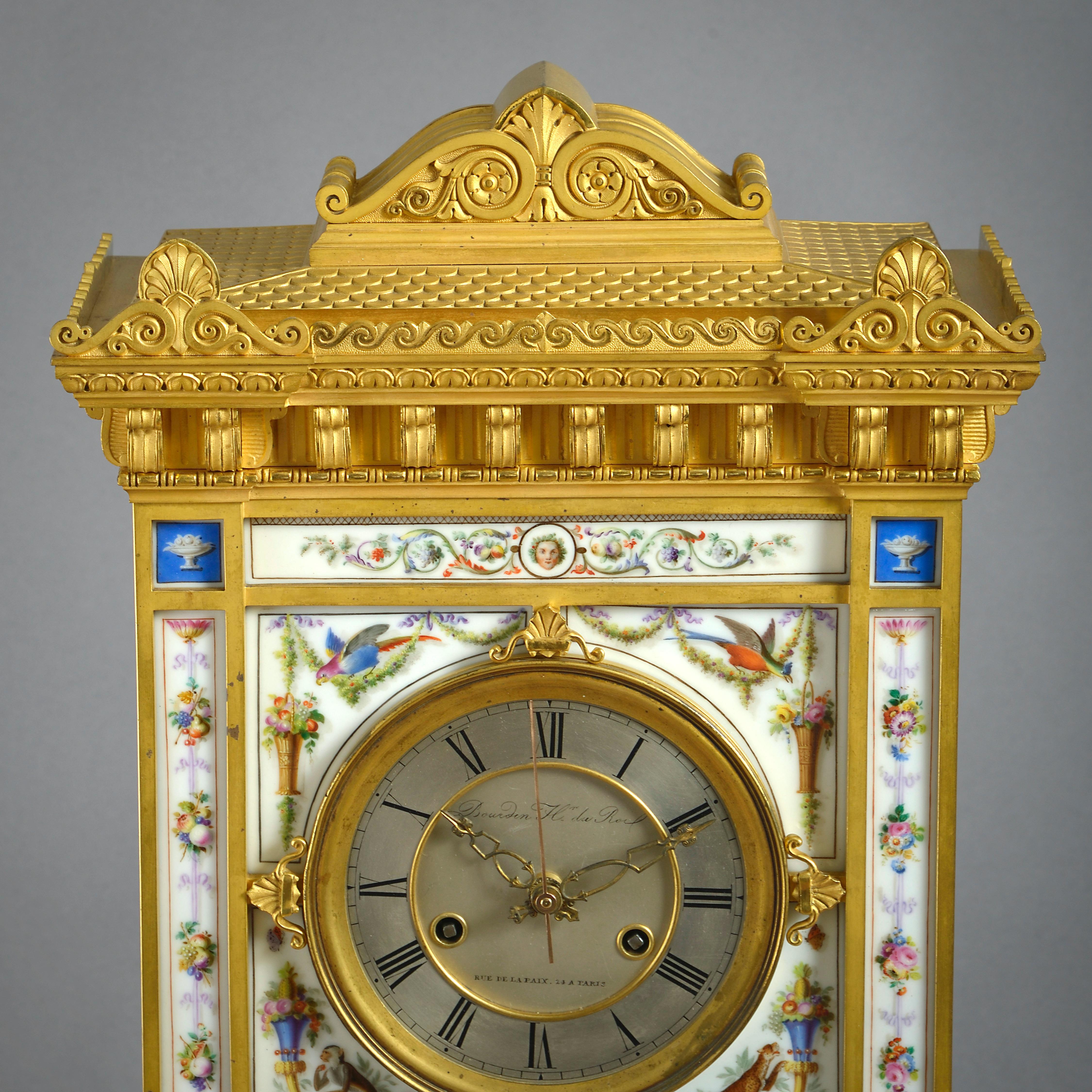 Orologio in porcellana Charles X e Ormolu di Charles Paris in vendita 1