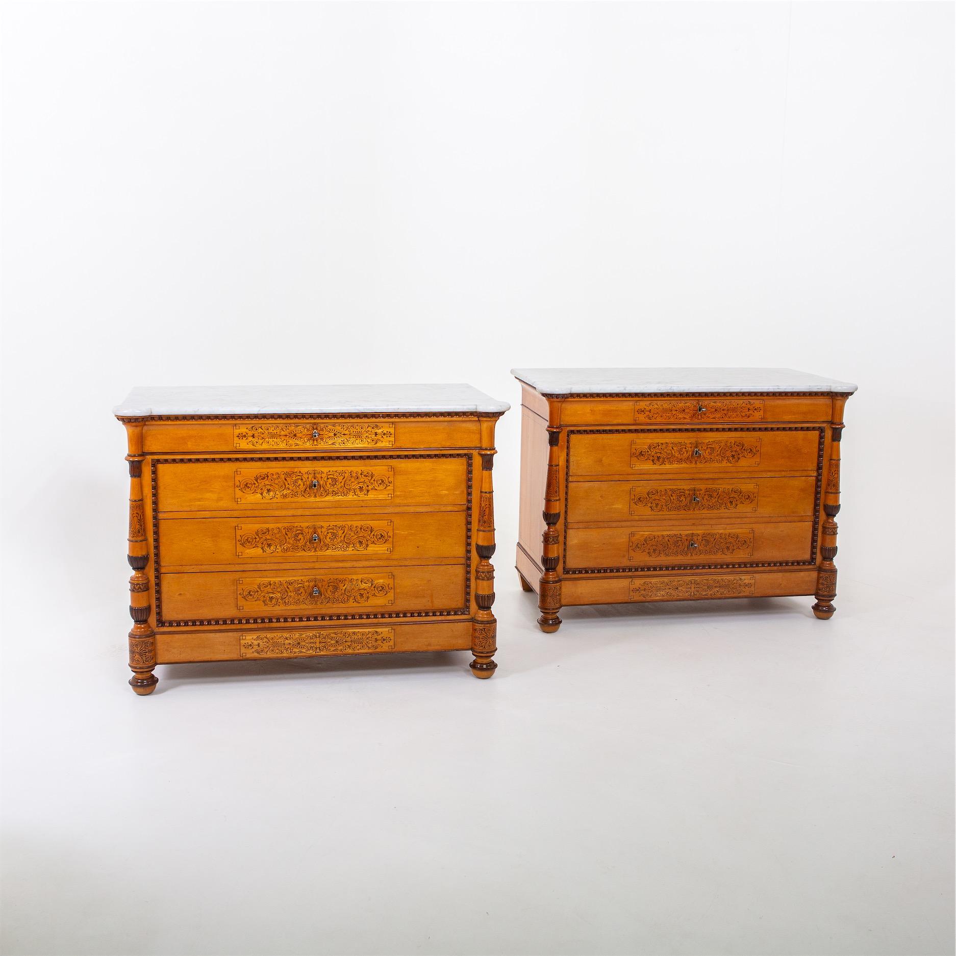 Charles X Pair of Chests of Drawers, Italy 1835-40 11