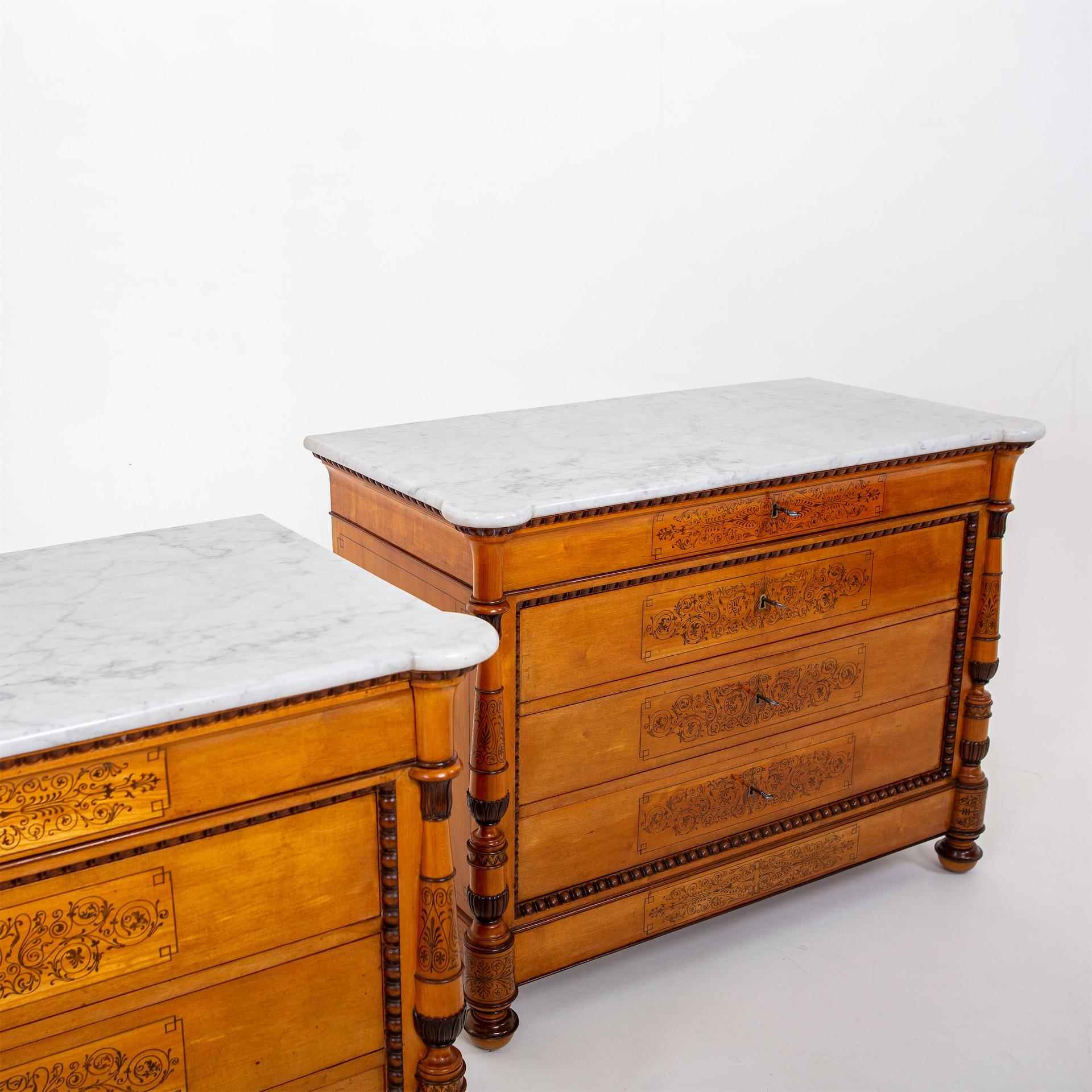 Charles X Pair of Chests of Drawers, Italy 1835-40 In Good Condition In Greding, DE