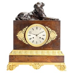 Antique Charles X Pendule with a Bull Mastiff 