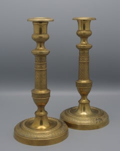 Charles X period Antique Ormolu French Candlesticks