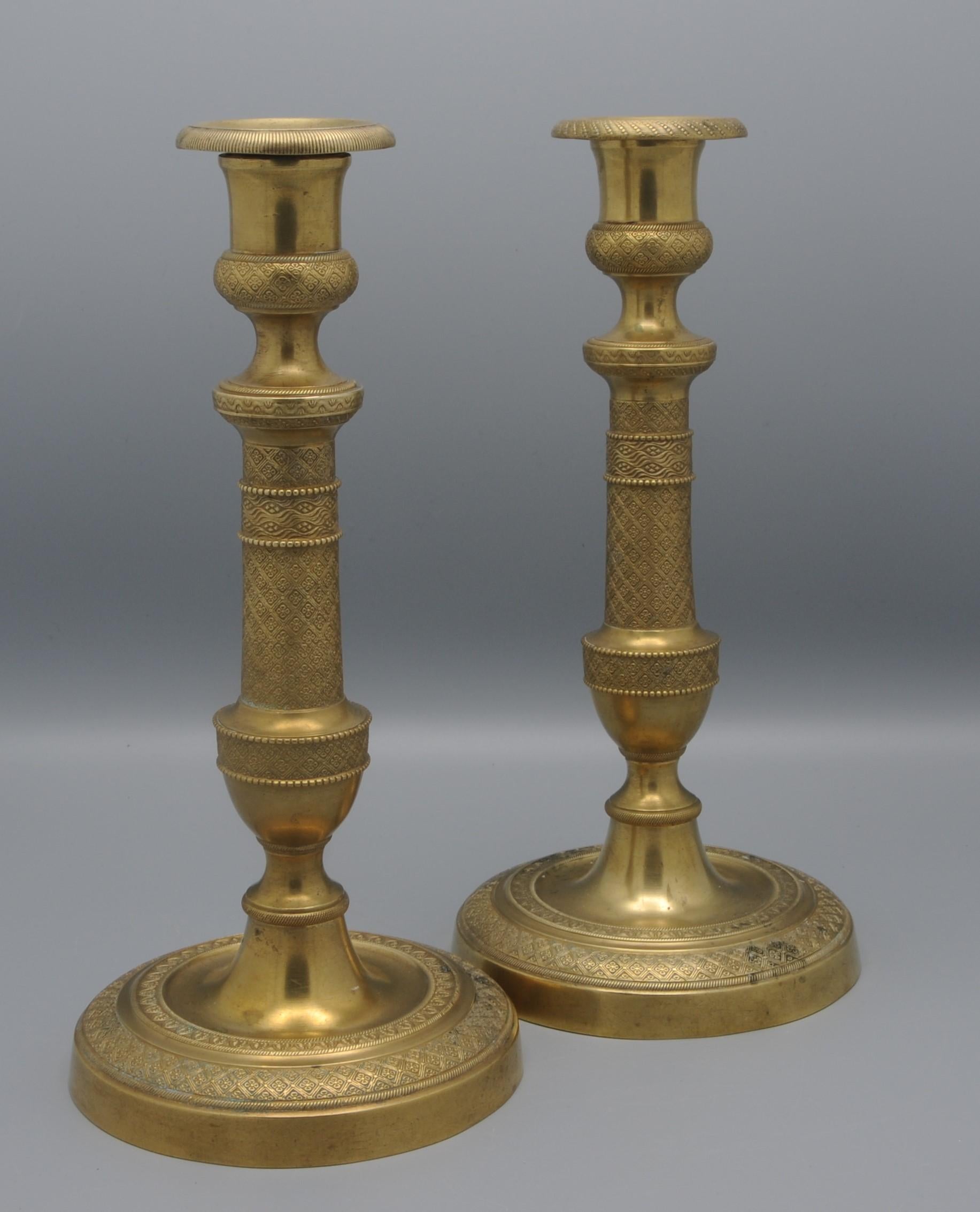 Francese Candelieri francesi in ormolu d'epoca Charles X Antique French in vendita