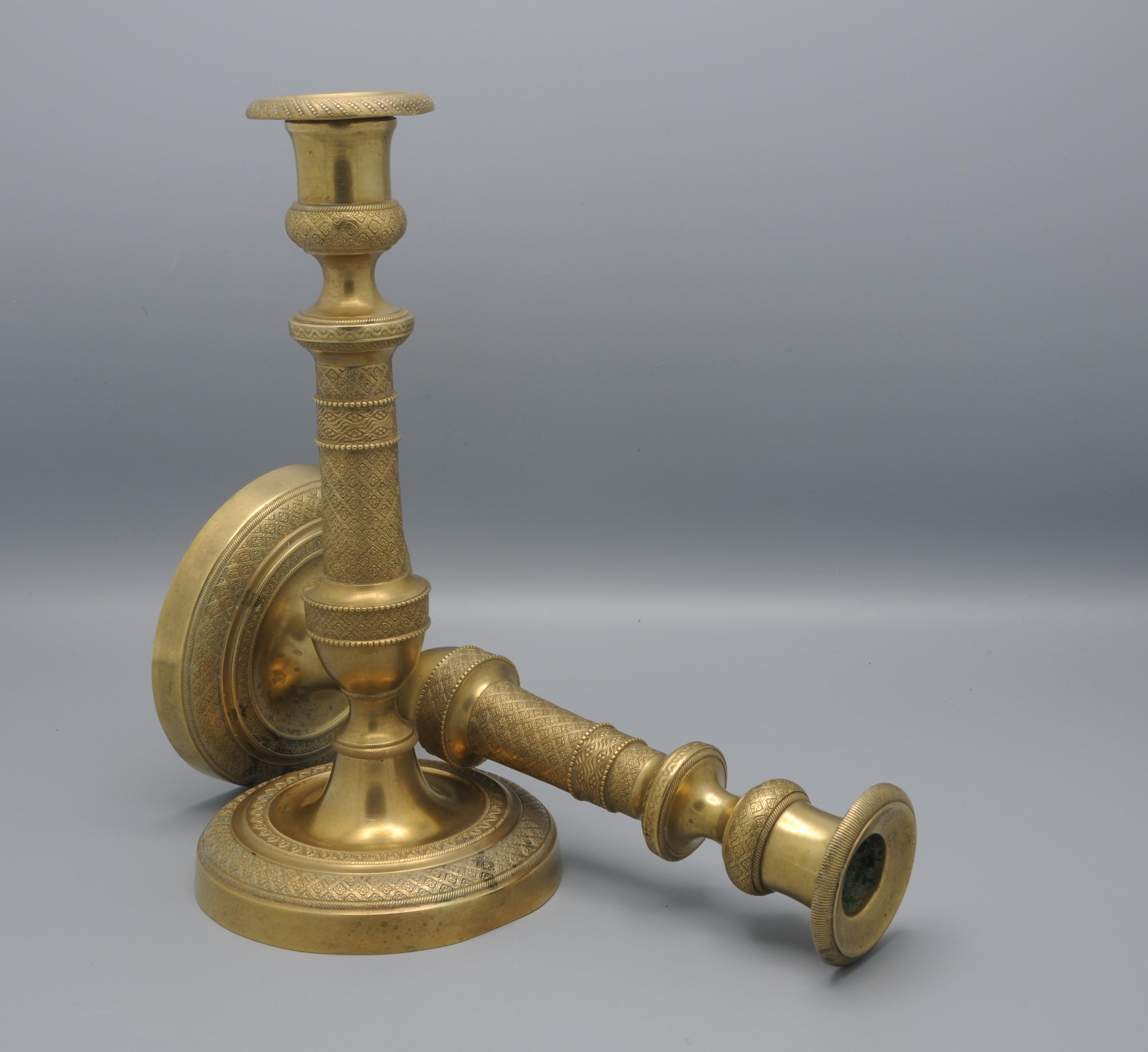 Ottone Candelieri francesi in ormolu d'epoca Charles X Antique French in vendita