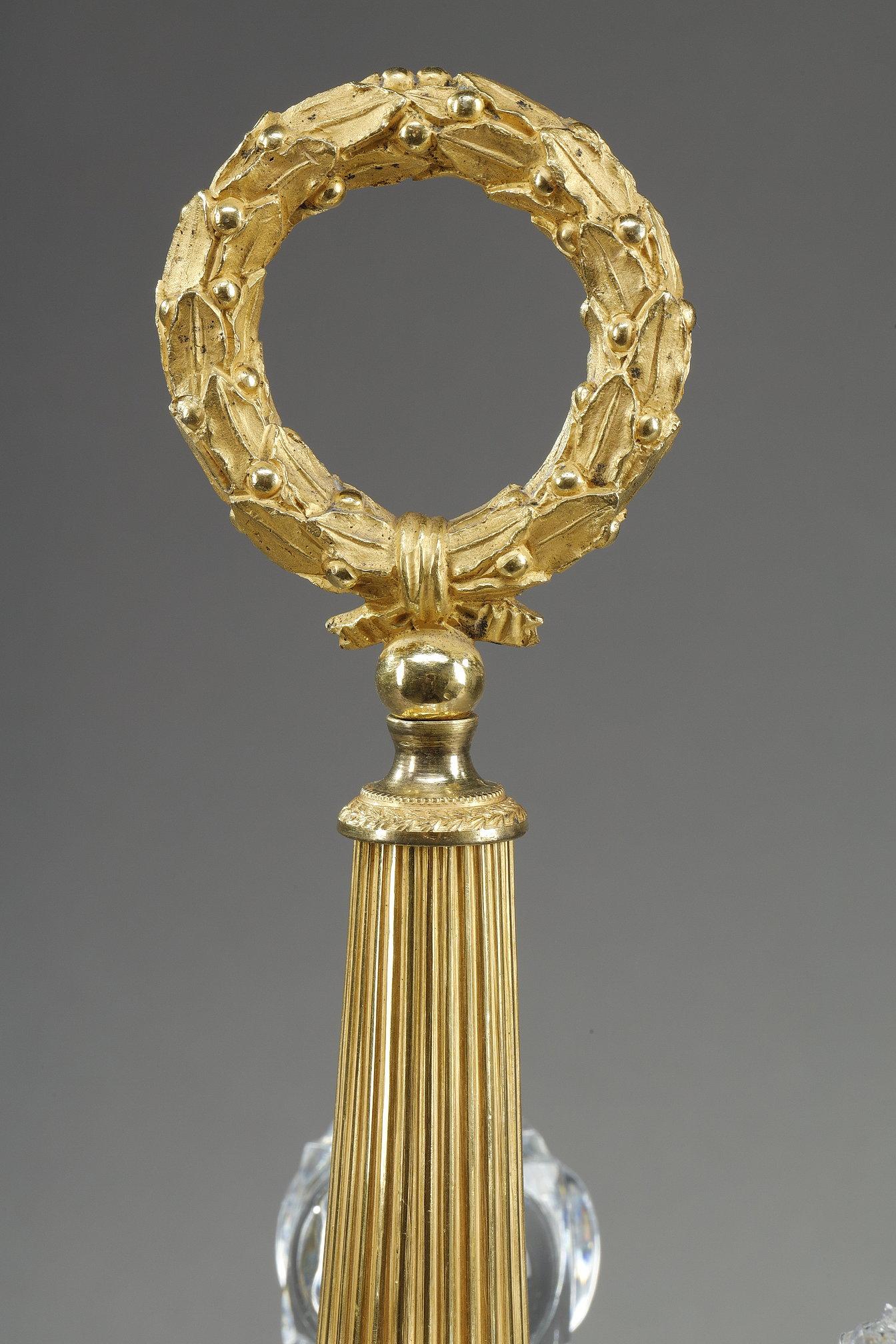 Service à liqueur d'époque Charles X en bronze doré et cristal taillé en vente 4