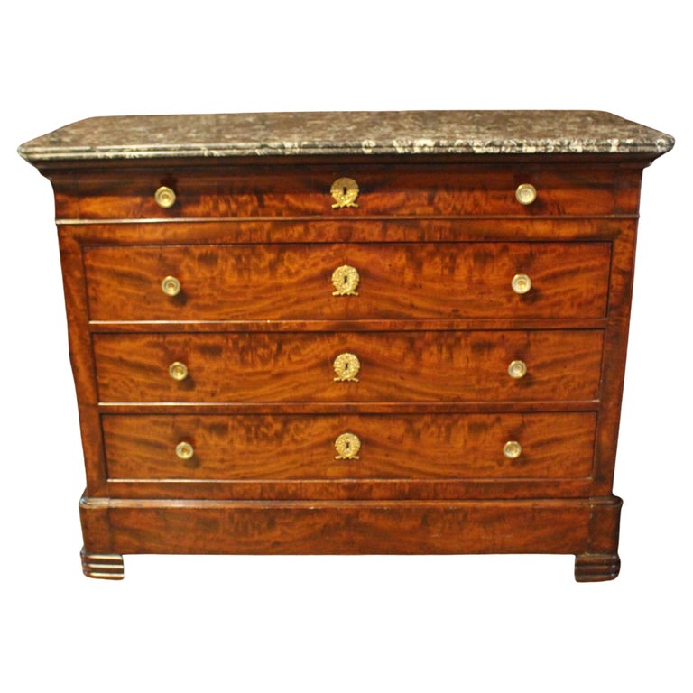 Charles X Period Marble Top Commode For Sale at 1stDibs