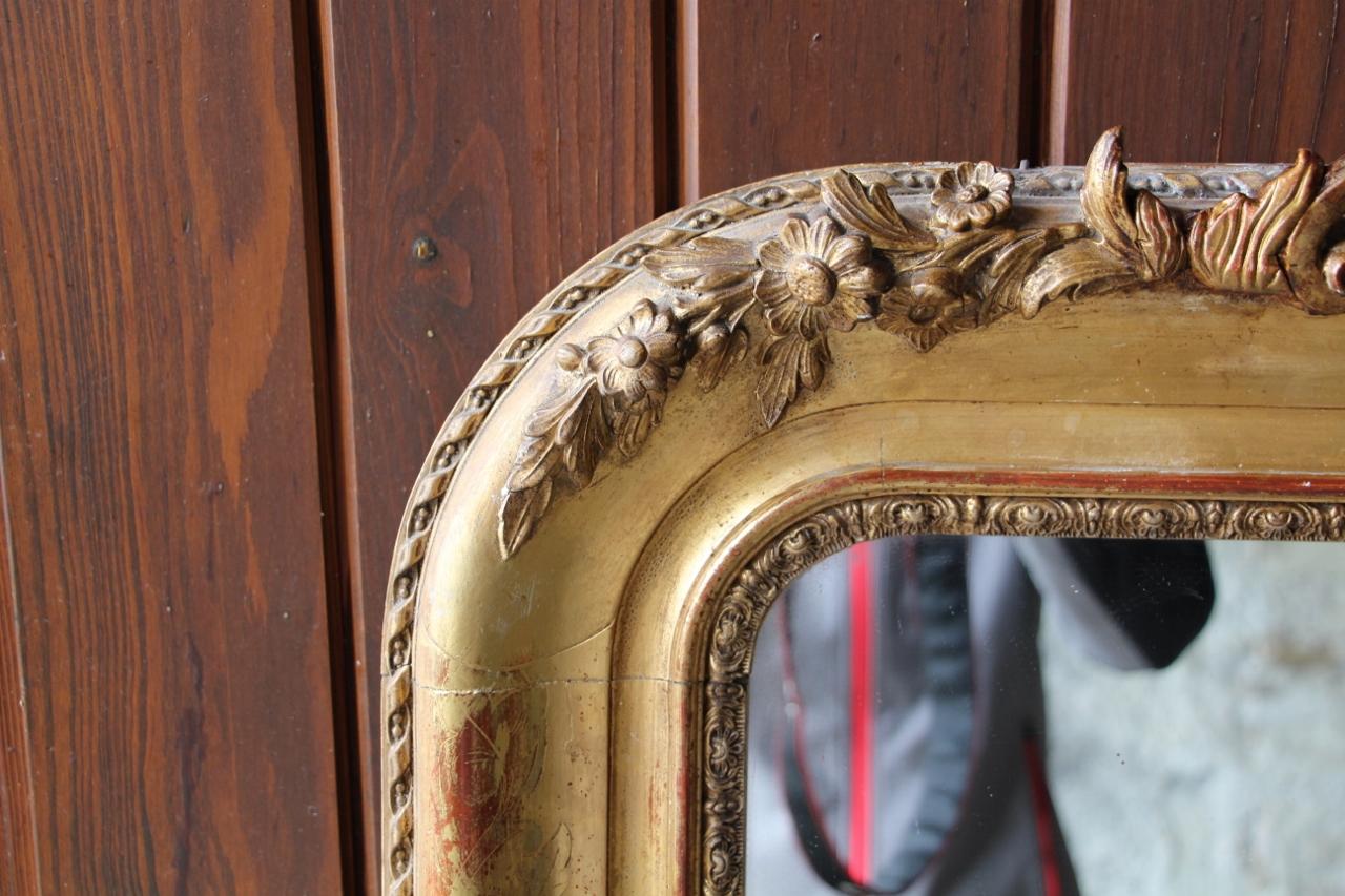 French Charles X Period Mirror in Golden Wood