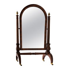 Espejo de pie de caoba Charles X Period Psyche