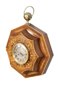 Reloj de pared Charles X de palisandro y marquetería