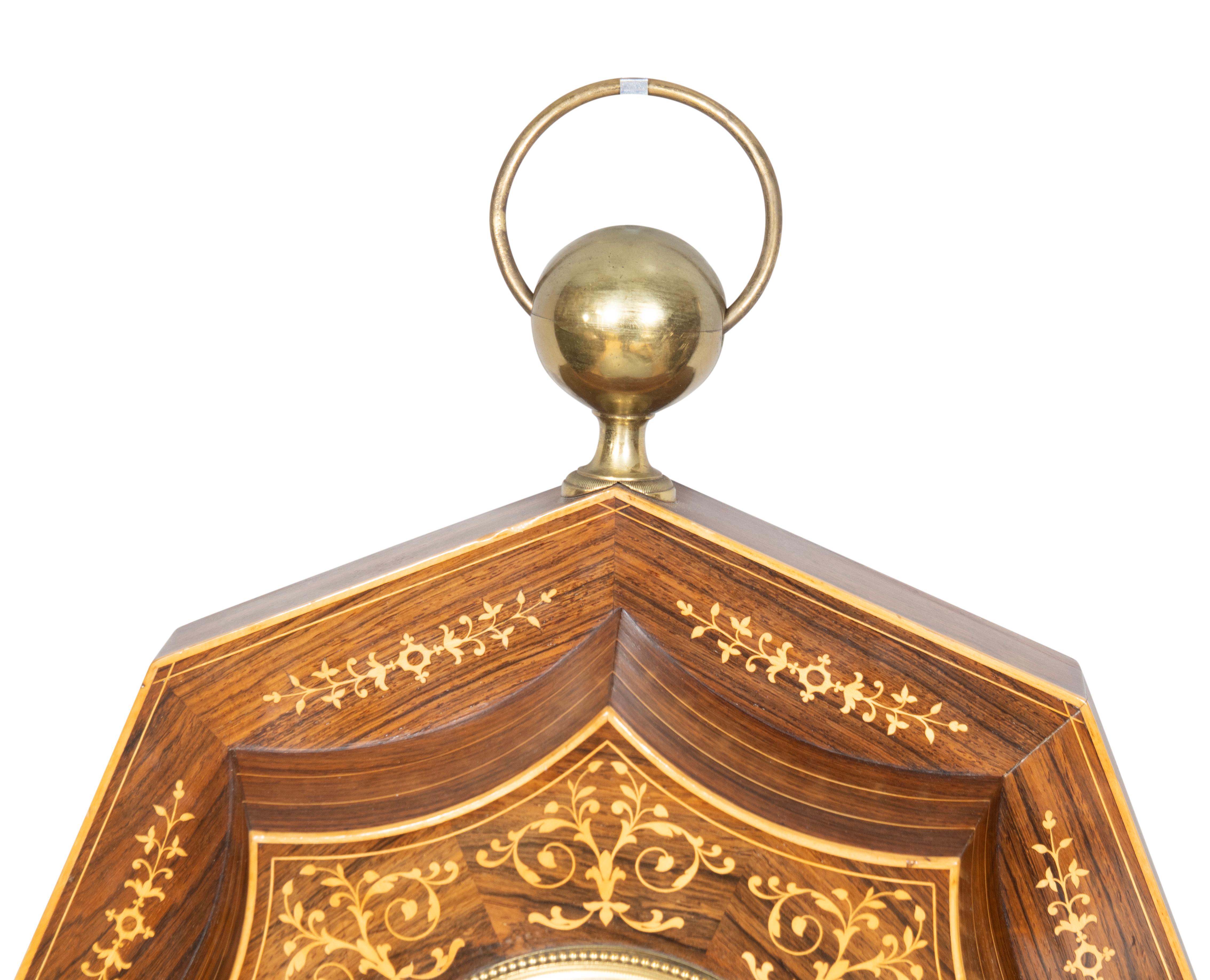 Reloj de pared Charles X de palisandro y marquetería en Bueno estado para la venta en Essex, MA