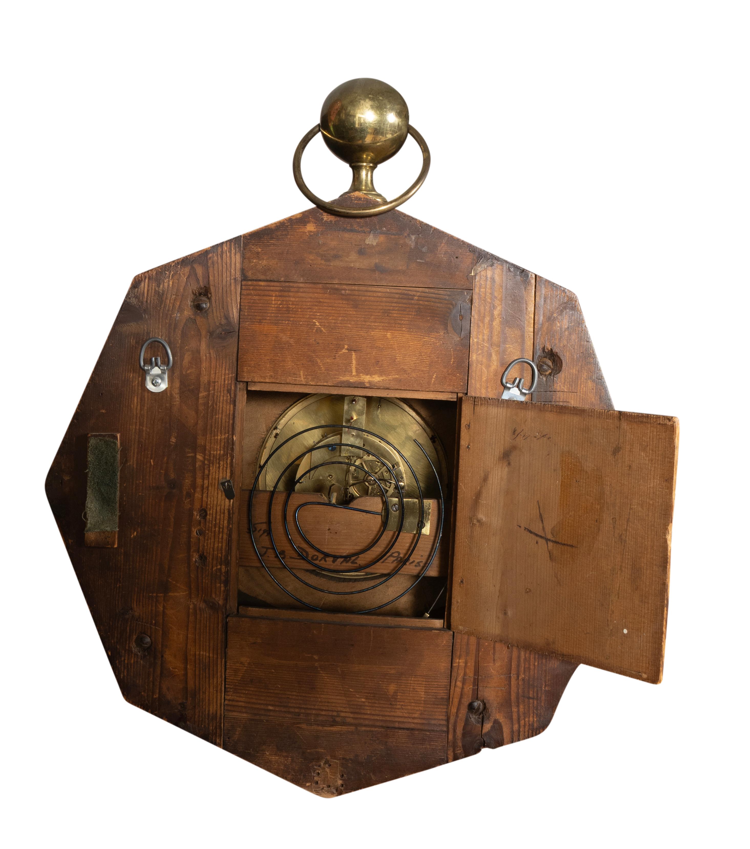 Reloj de pared Charles X de palisandro y marquetería en venta 1