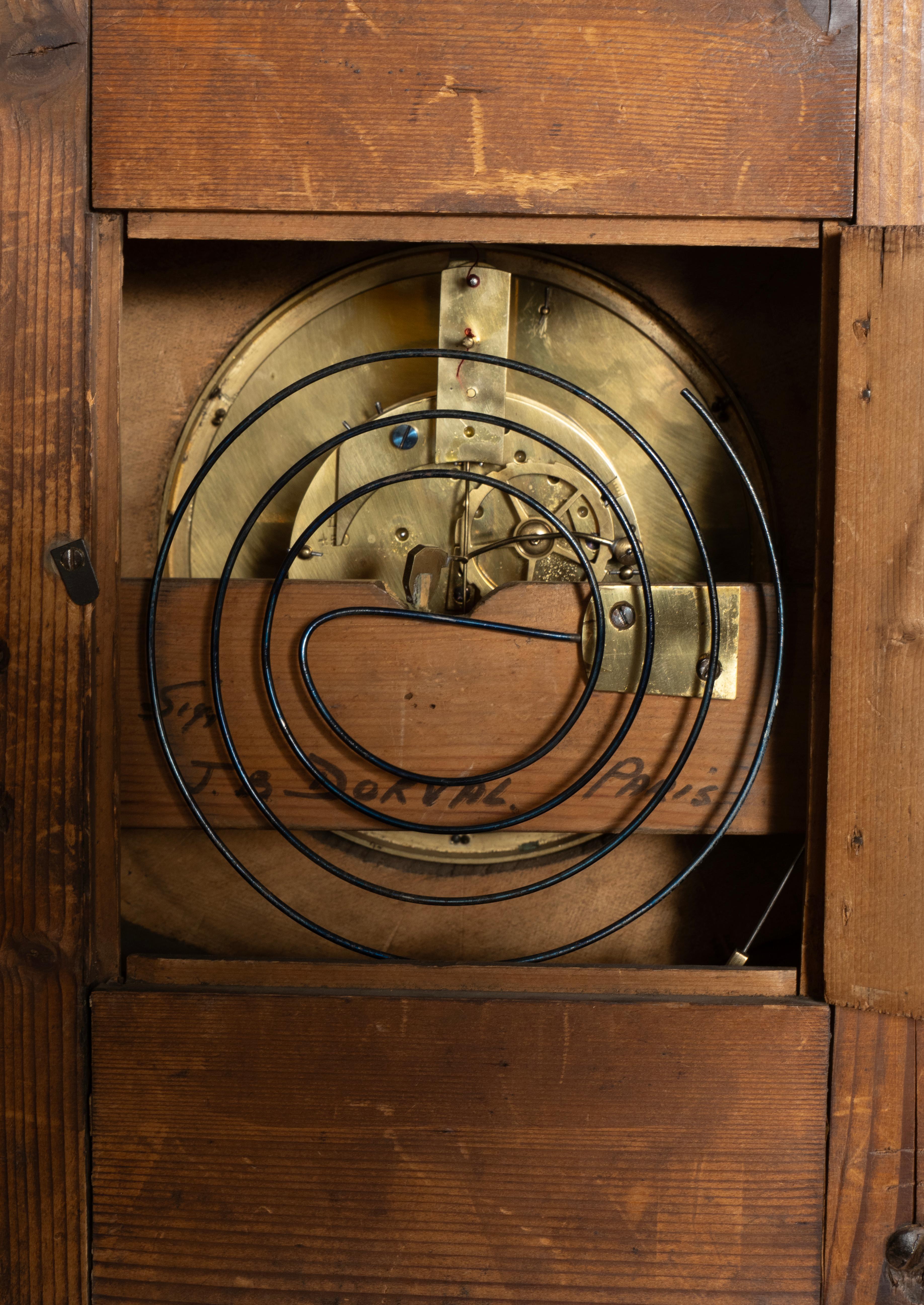 Reloj de pared Charles X de palisandro y marquetería en venta 2