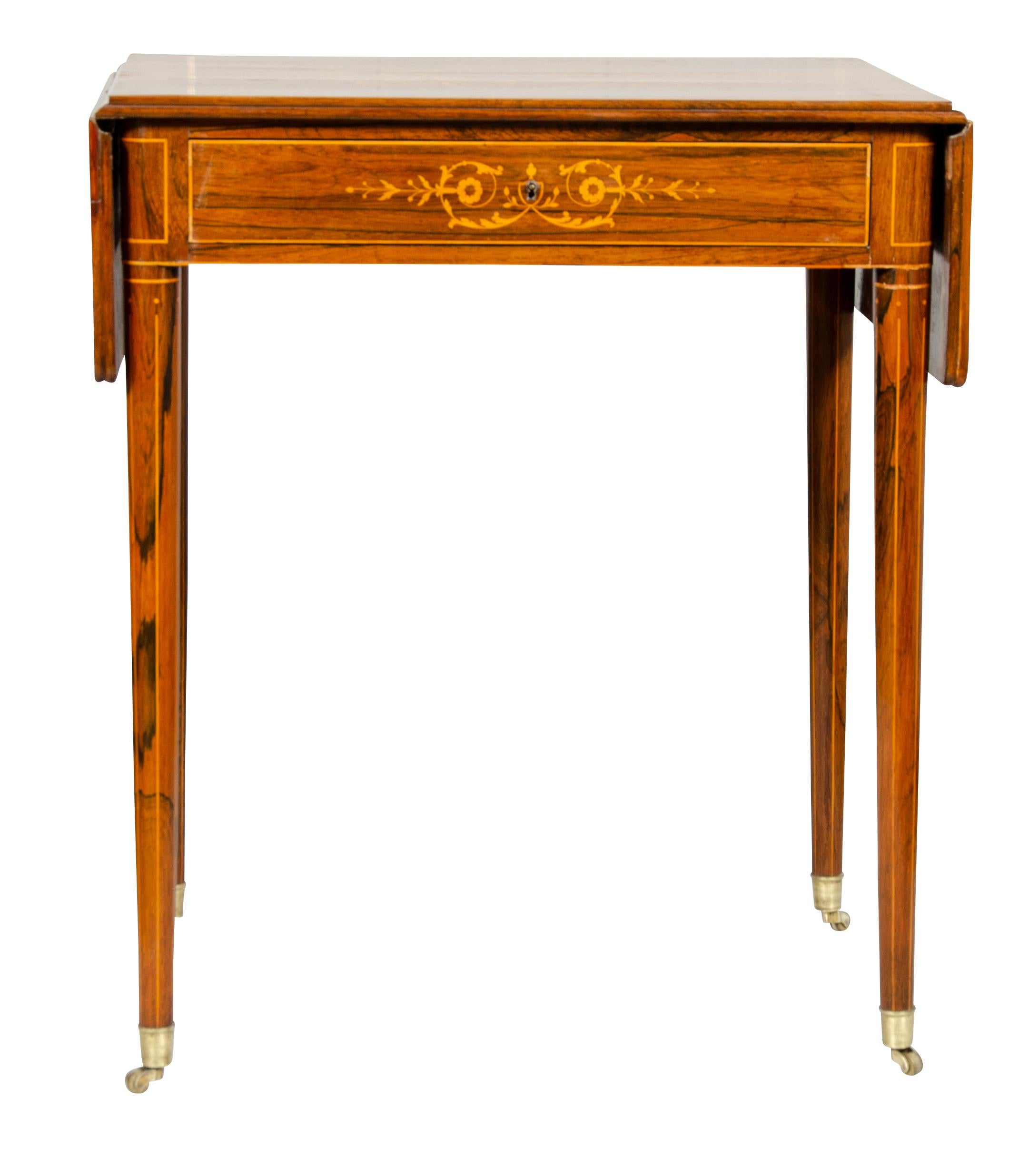 Charles X Rosewood Drop Leaf Table For Sale 5
