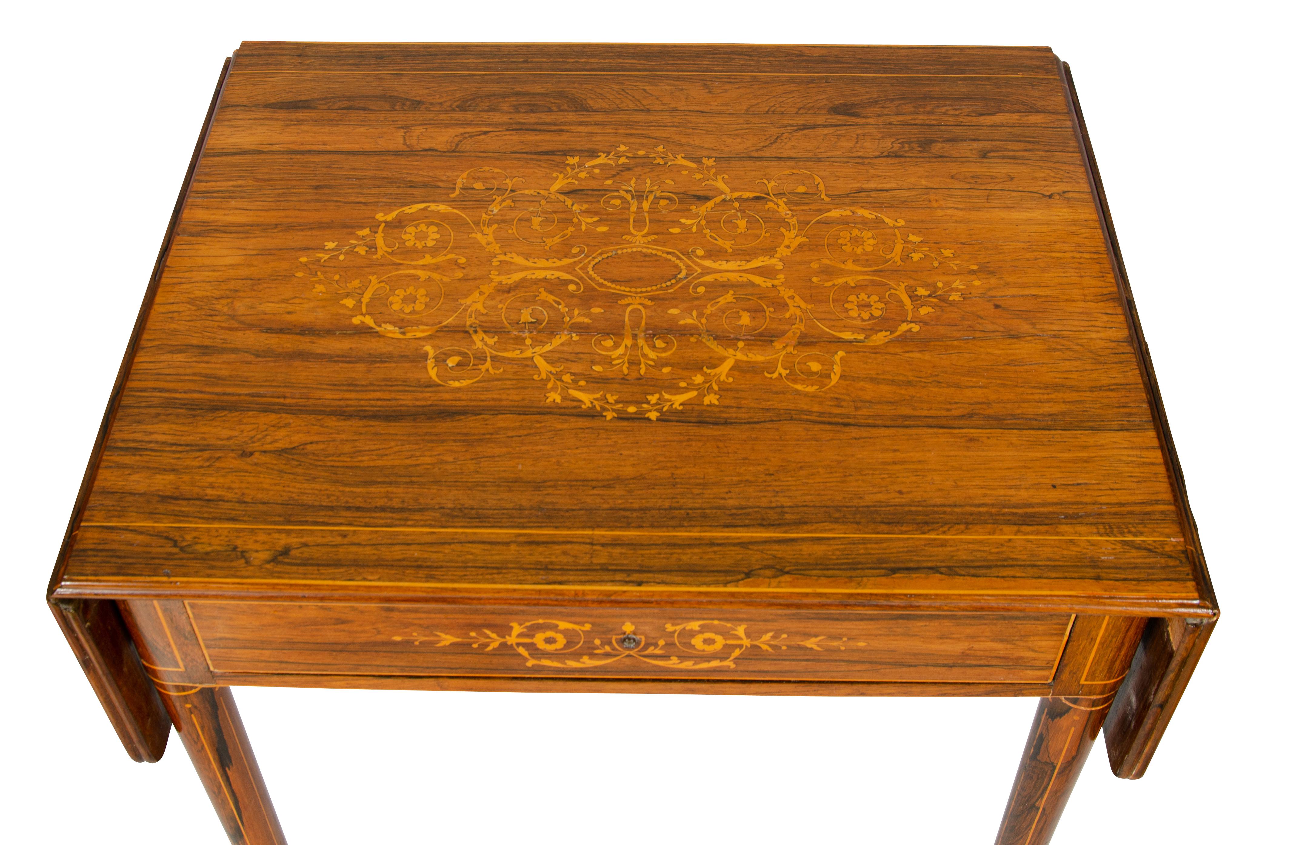 Charles X Rosewood Drop Leaf Table For Sale 7