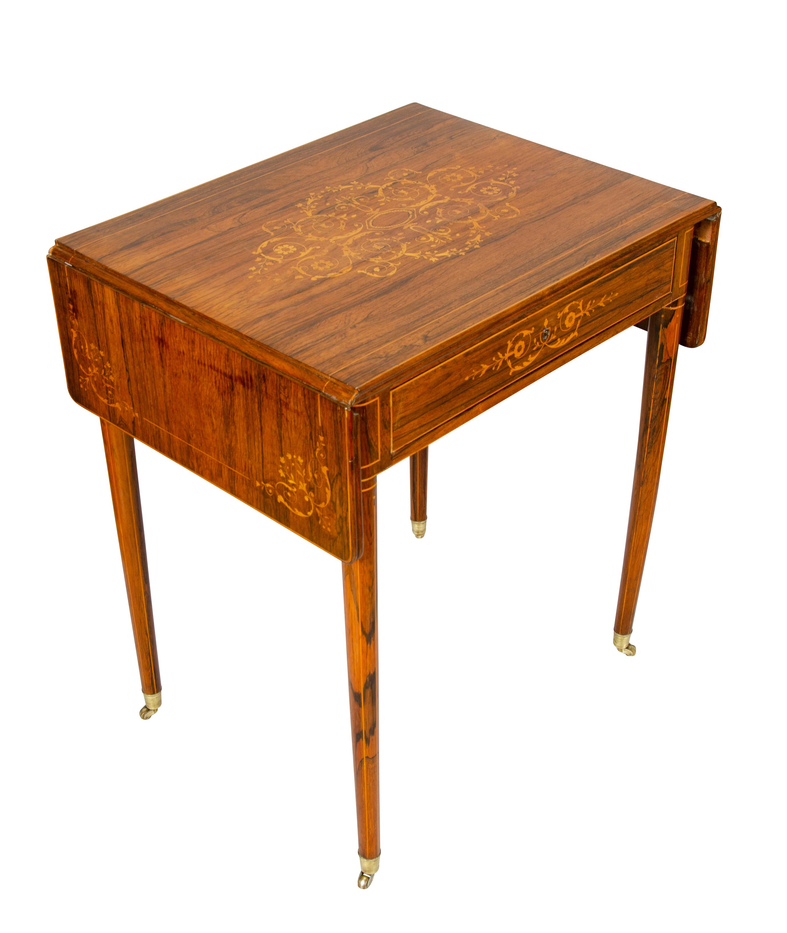 Charles X Rosewood Drop Leaf Table For Sale 8