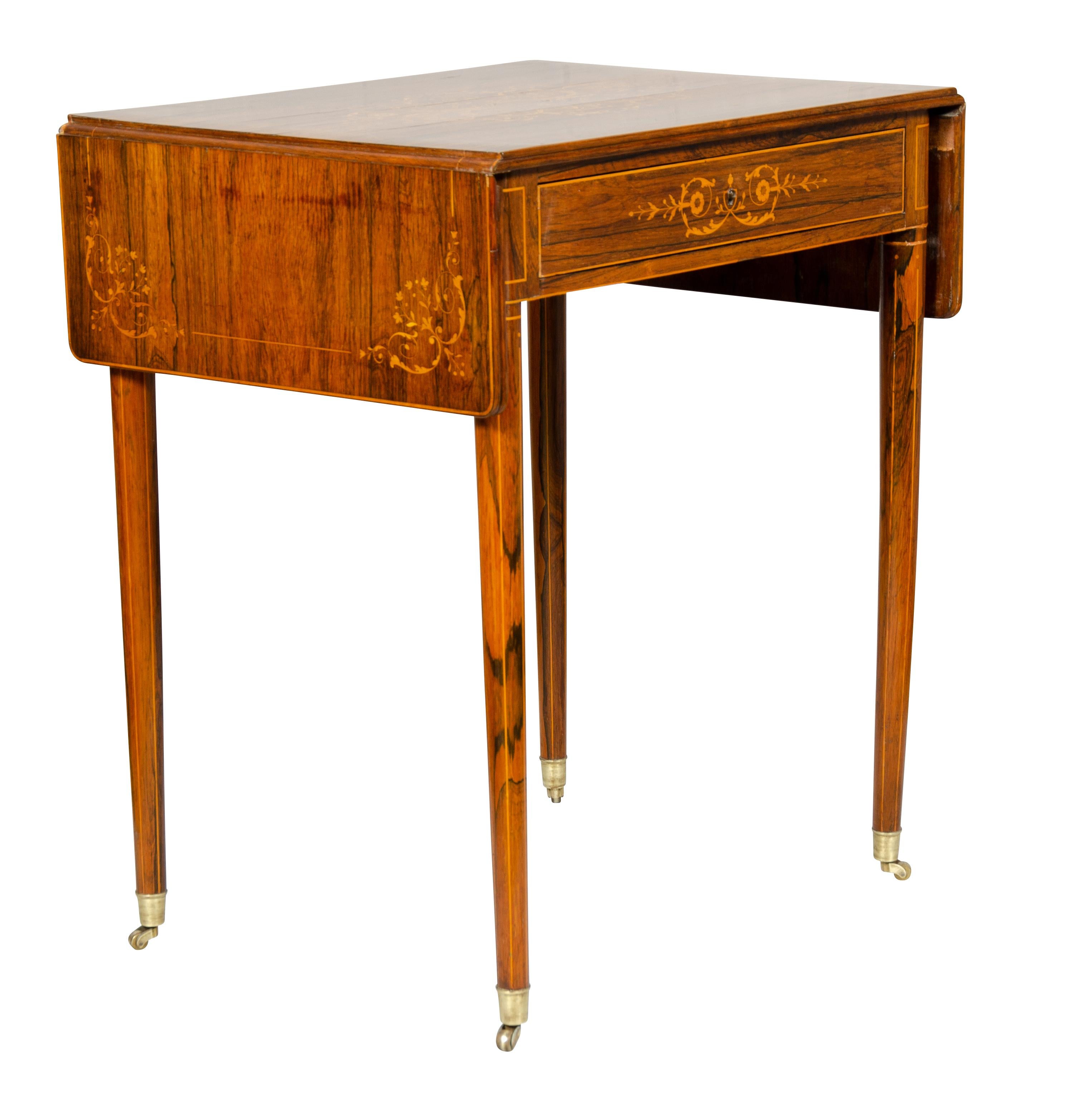 Charles X Rosewood Drop Leaf Table For Sale 9
