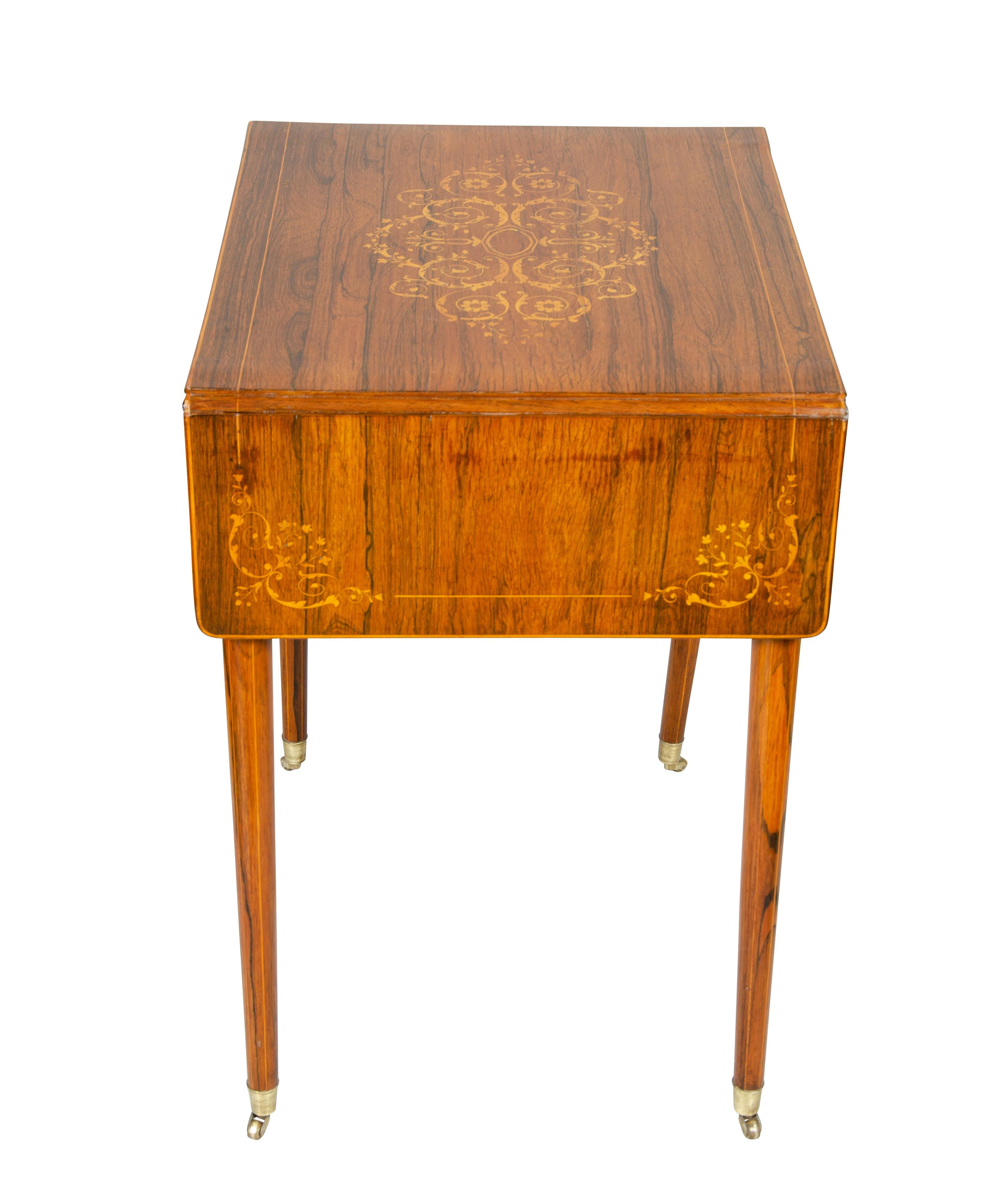 Charles X Rosewood Drop Leaf Table For Sale 10