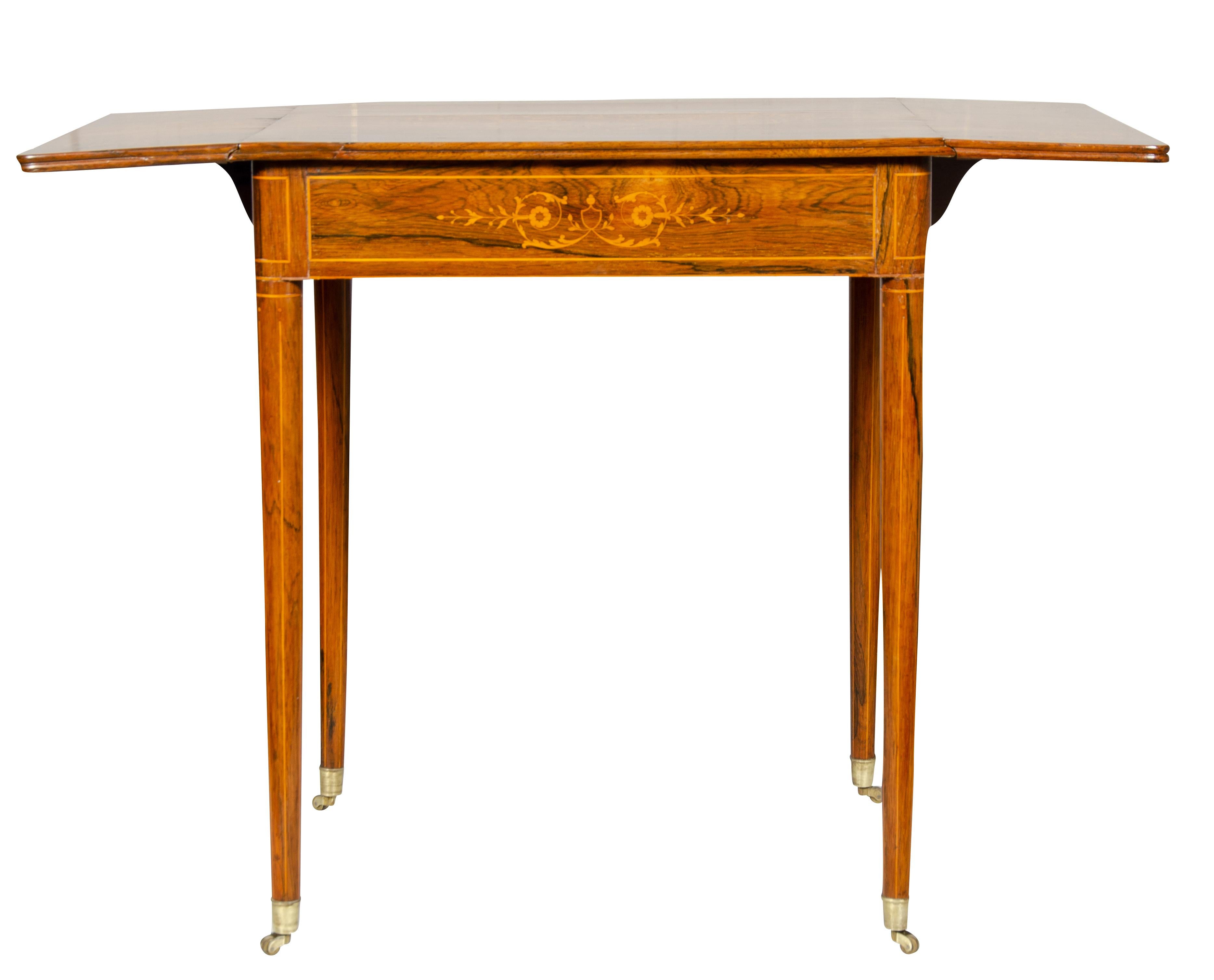 French Charles X Rosewood Drop Leaf Table For Sale