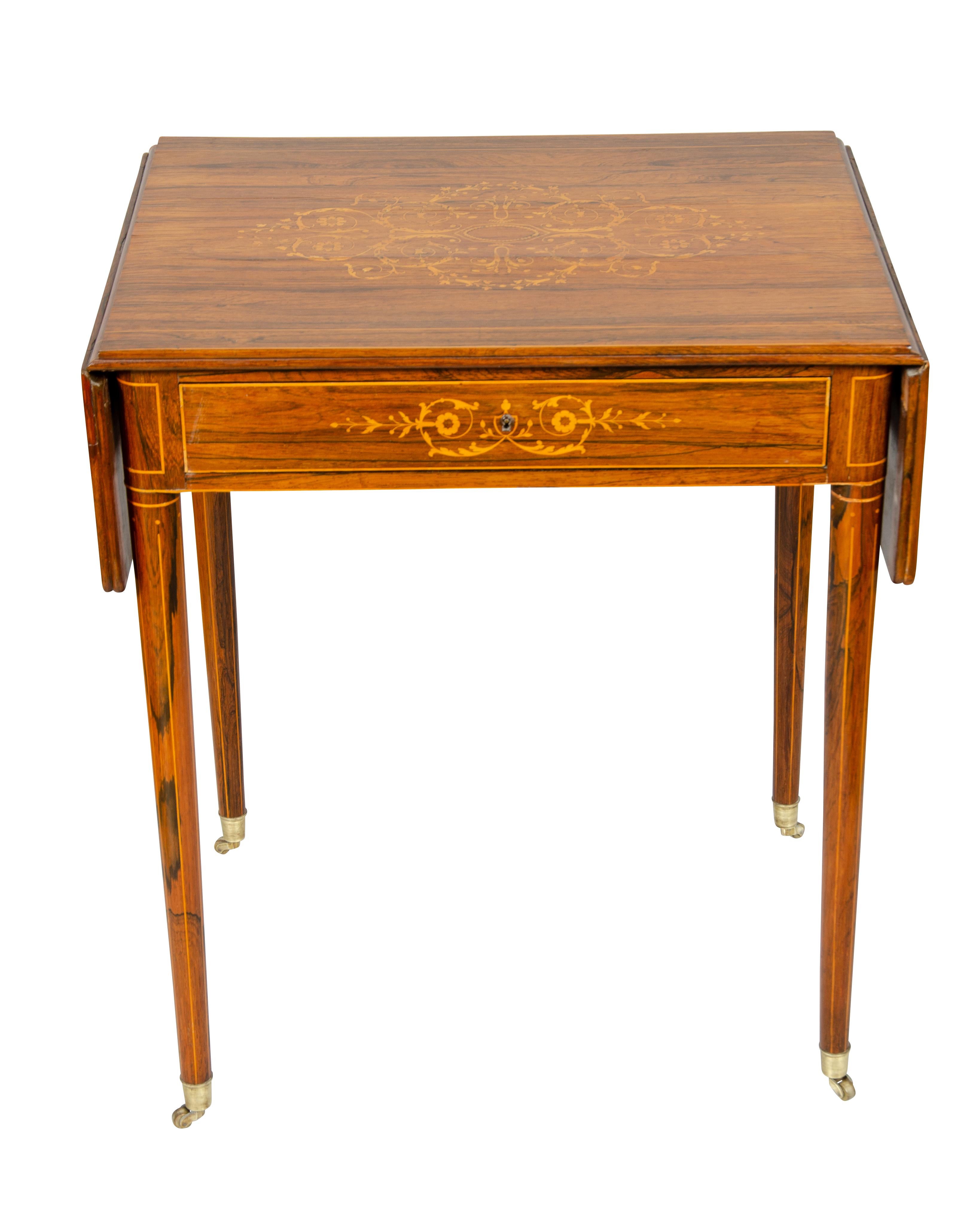 Charles X Rosewood Drop Leaf Table For Sale 4