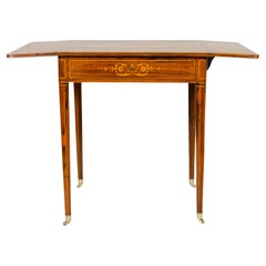 Antique Charles X Rosewood Drop Leaf Table