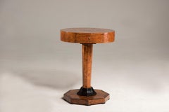 Charles X Rounded Wooden Small Elm Veneer Table