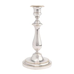 Chandelier en forme de balustre en laiton argenté Charles X par Christofle, 1830