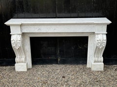 Charles X Style Carrara Marble Mantel, circa 1880