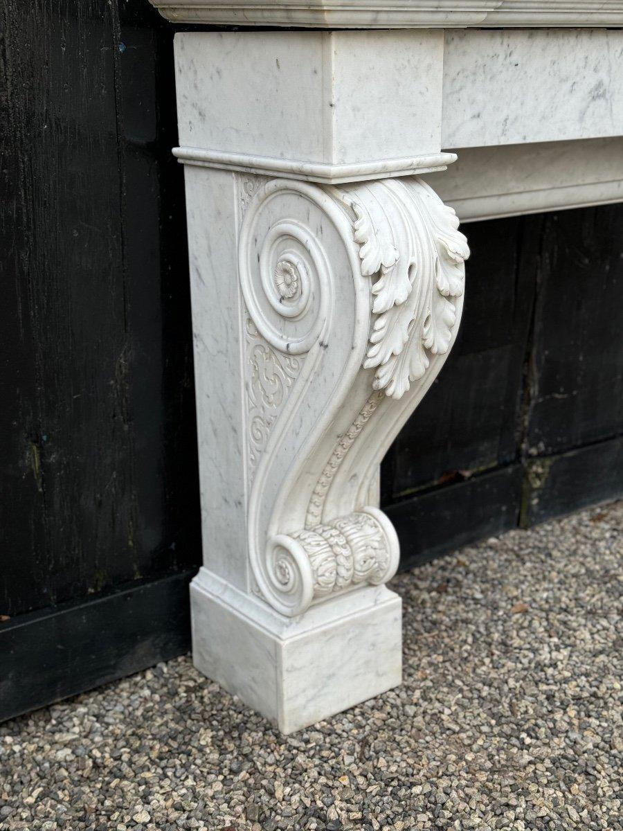 French Charles X Style Carrara Marble Mantel, circa 1880 For Sale