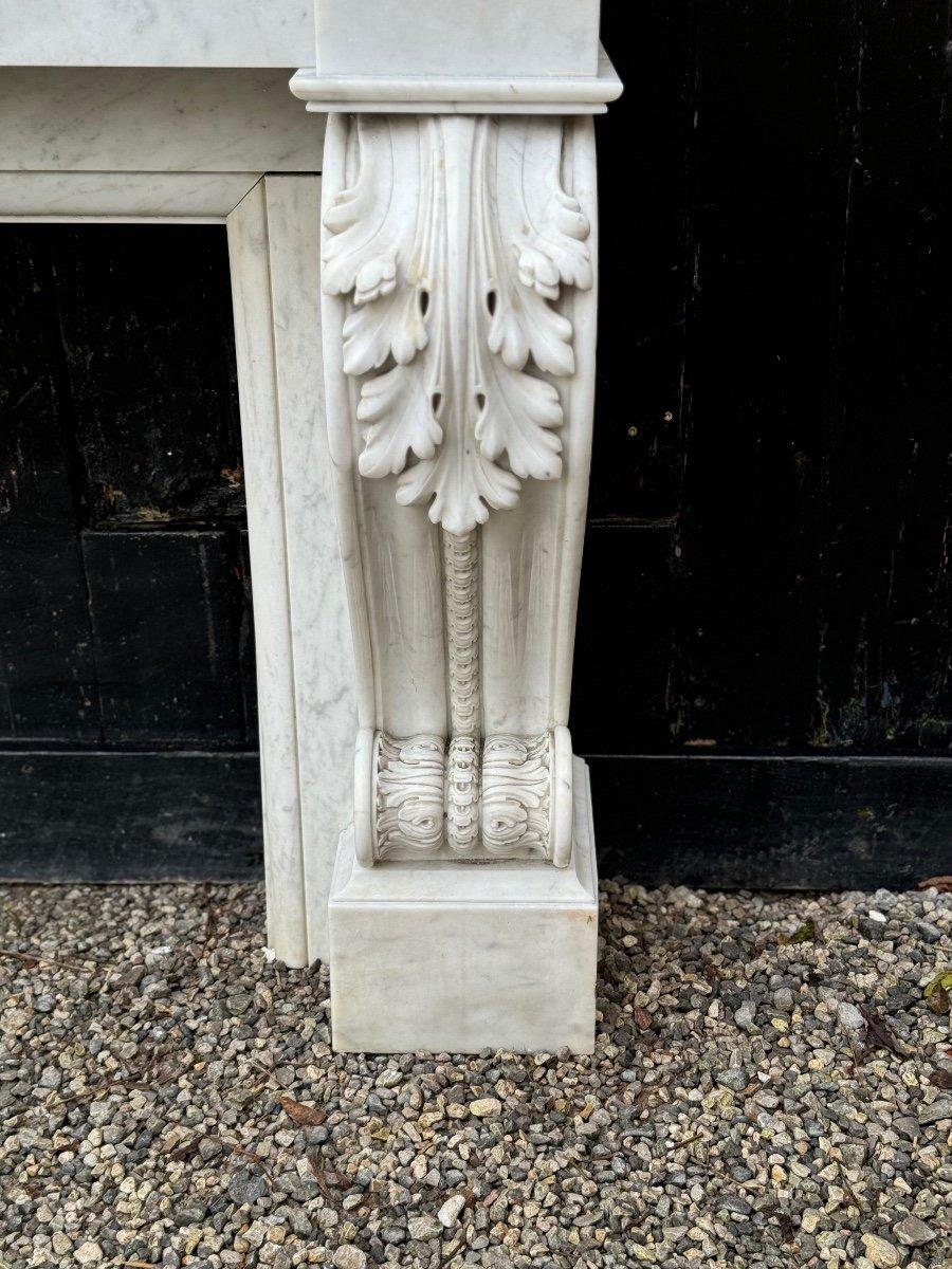 Charles X Style Carrara Marble Mantel, circa 1880 For Sale 1